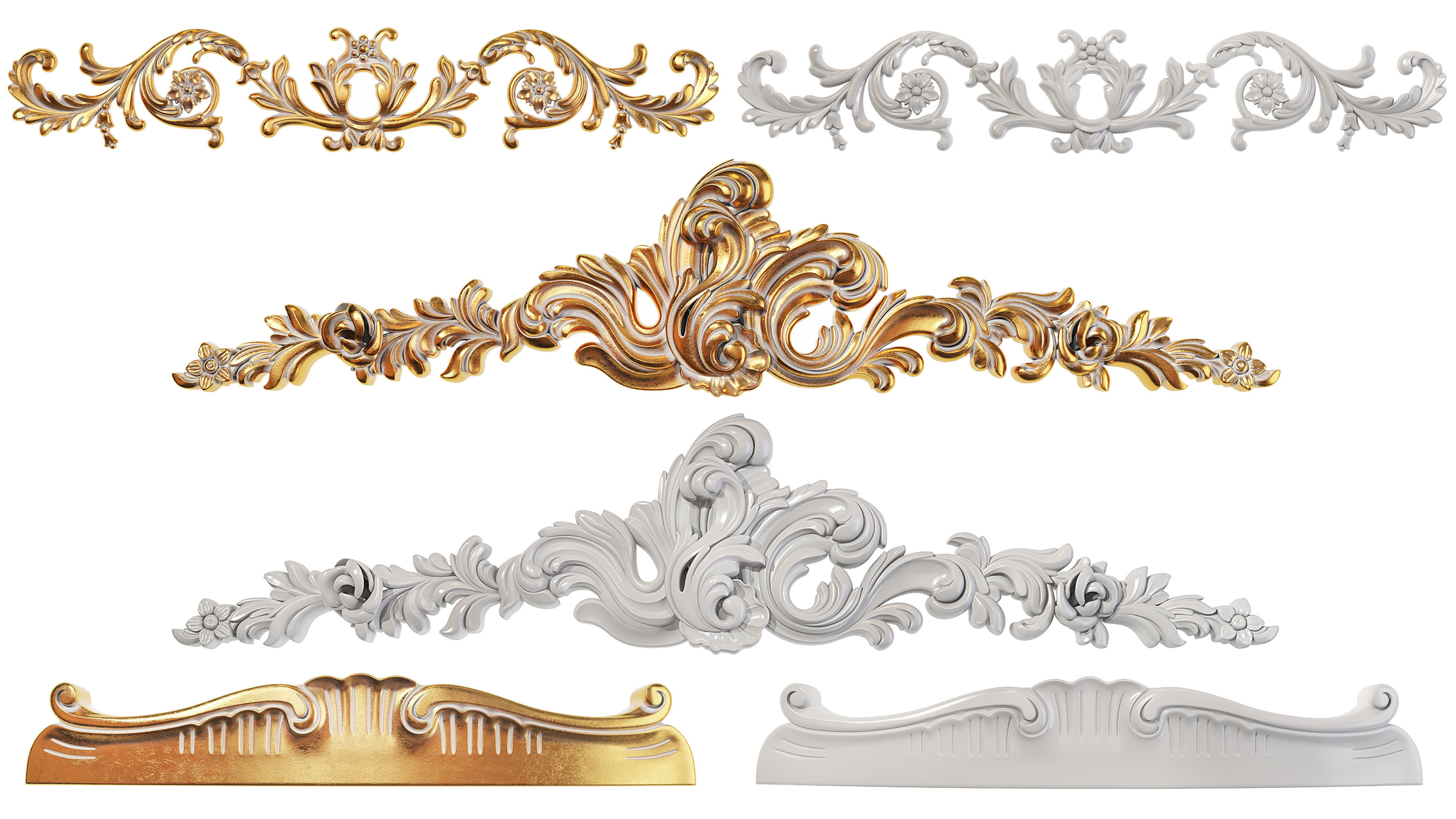 Collection of 40 classic carvings Part 5 3D model_9