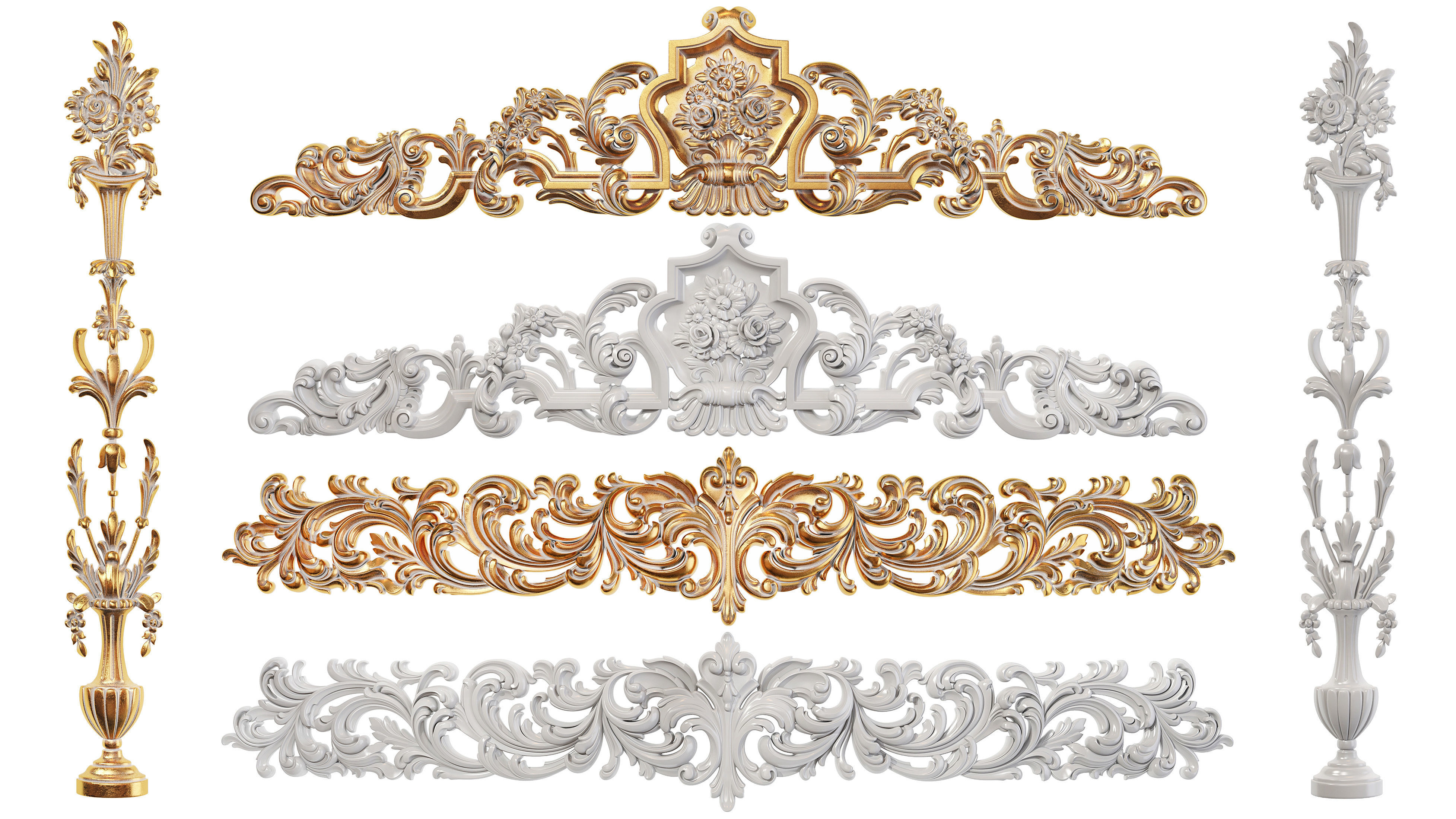 Collection of 40 classic carvings Part 5 3D model_4