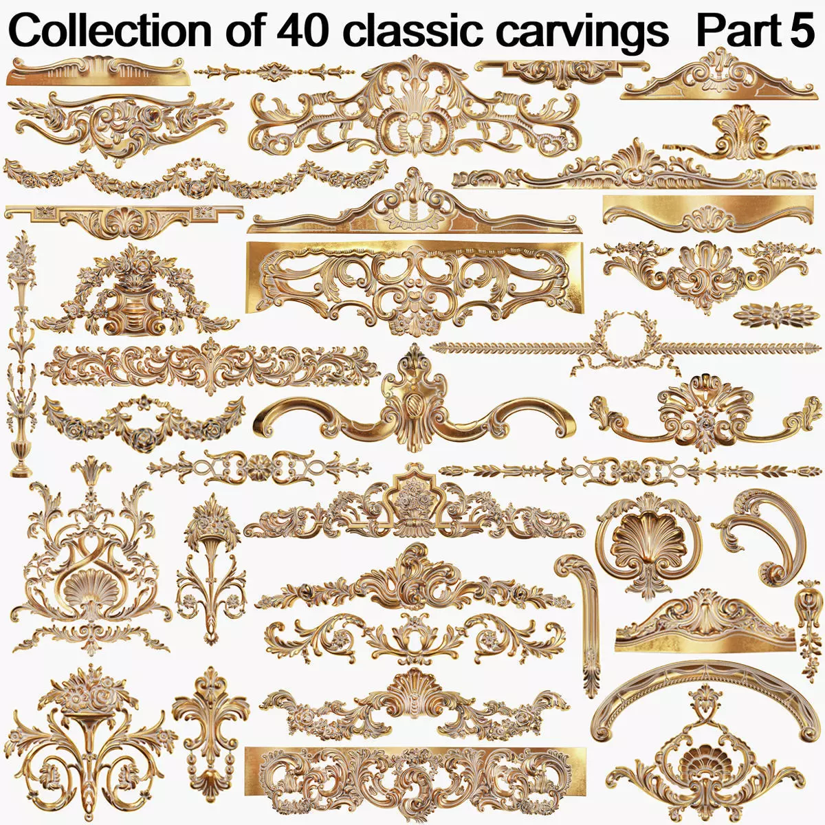 Collection of 40 classic carvings Part 5 3D model_0