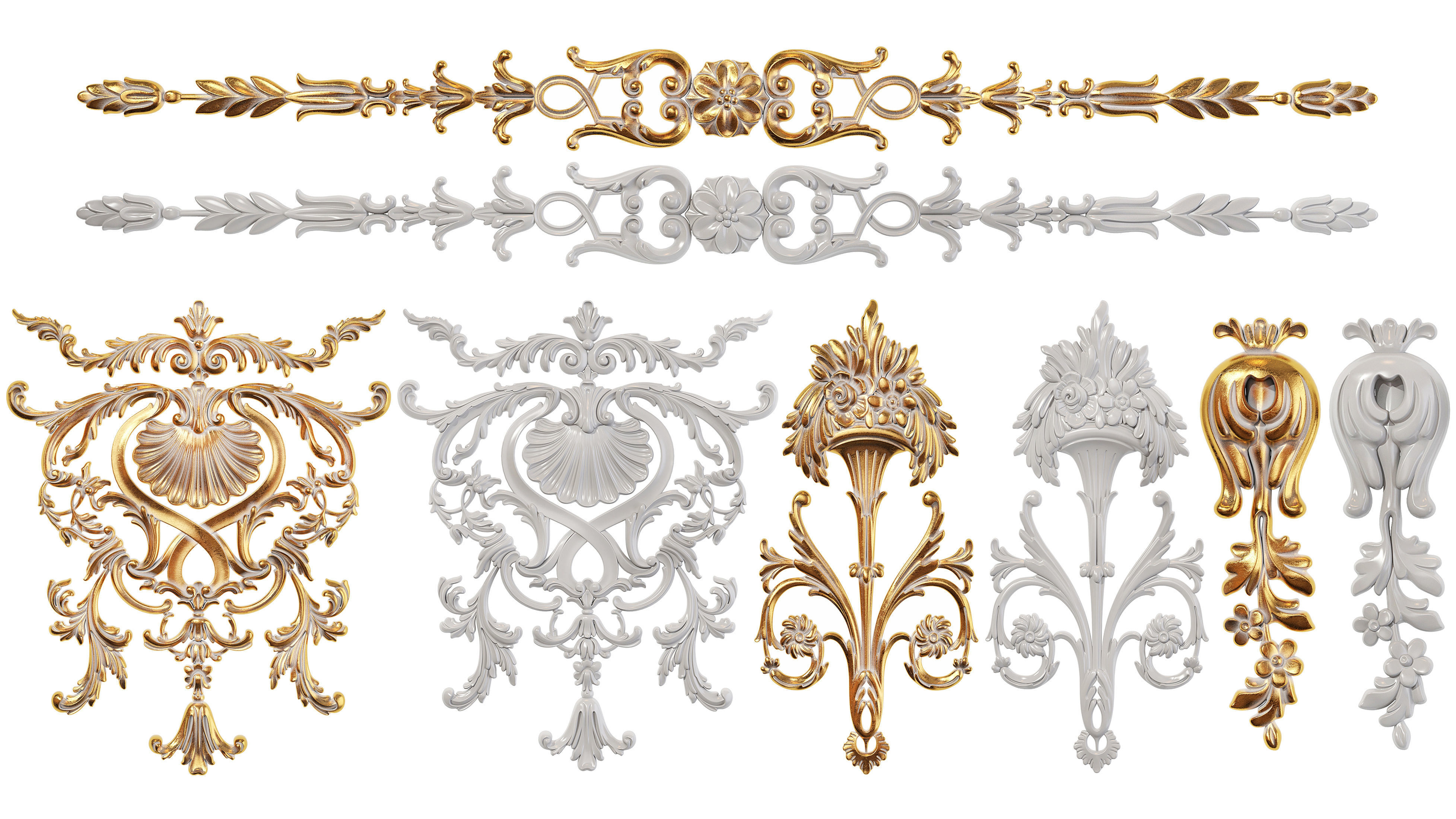 Collection of 40 classic carvings Part 5 3D model_3