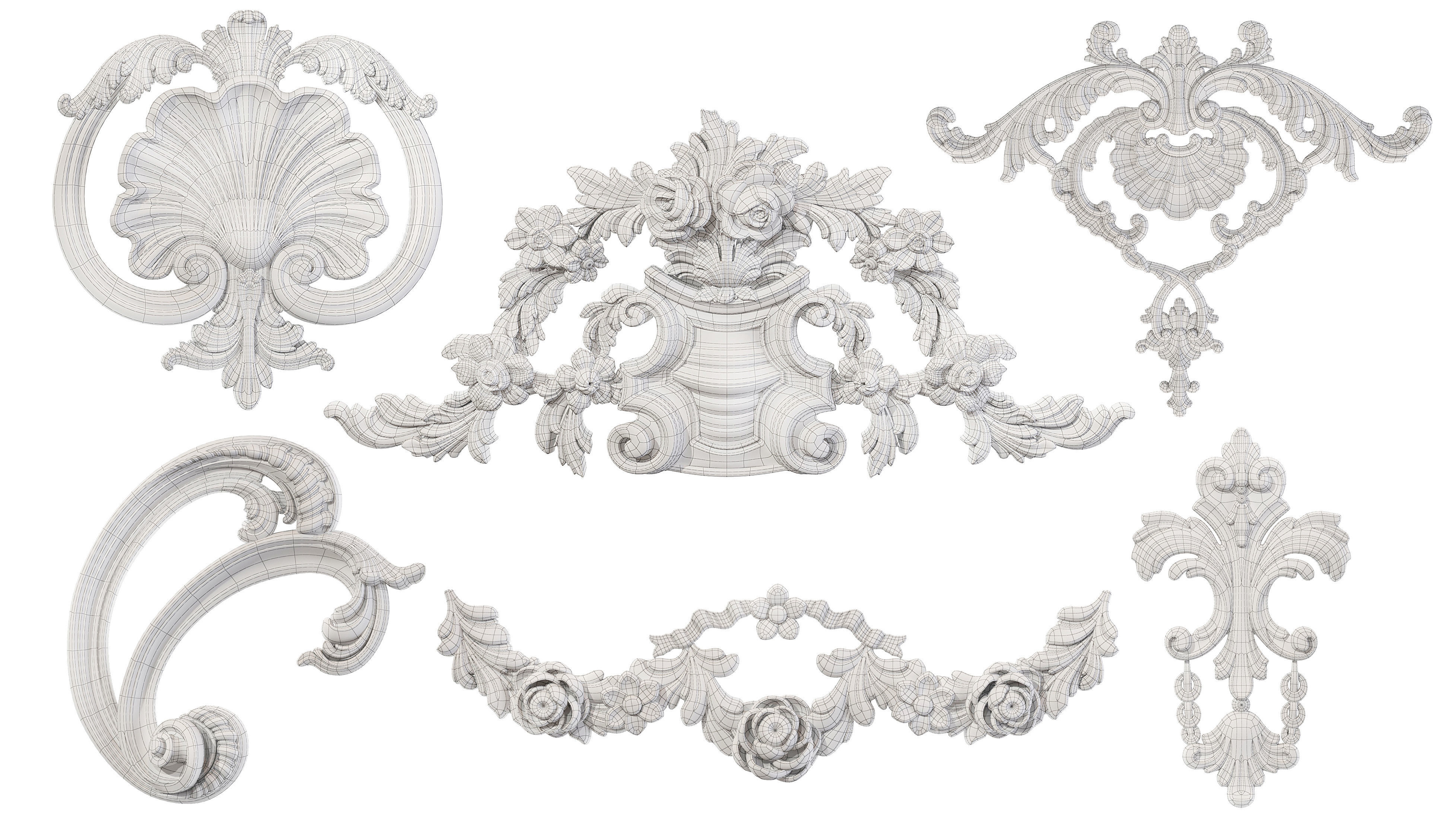 Collection of 40 classic carvings Part 5 3D model_16