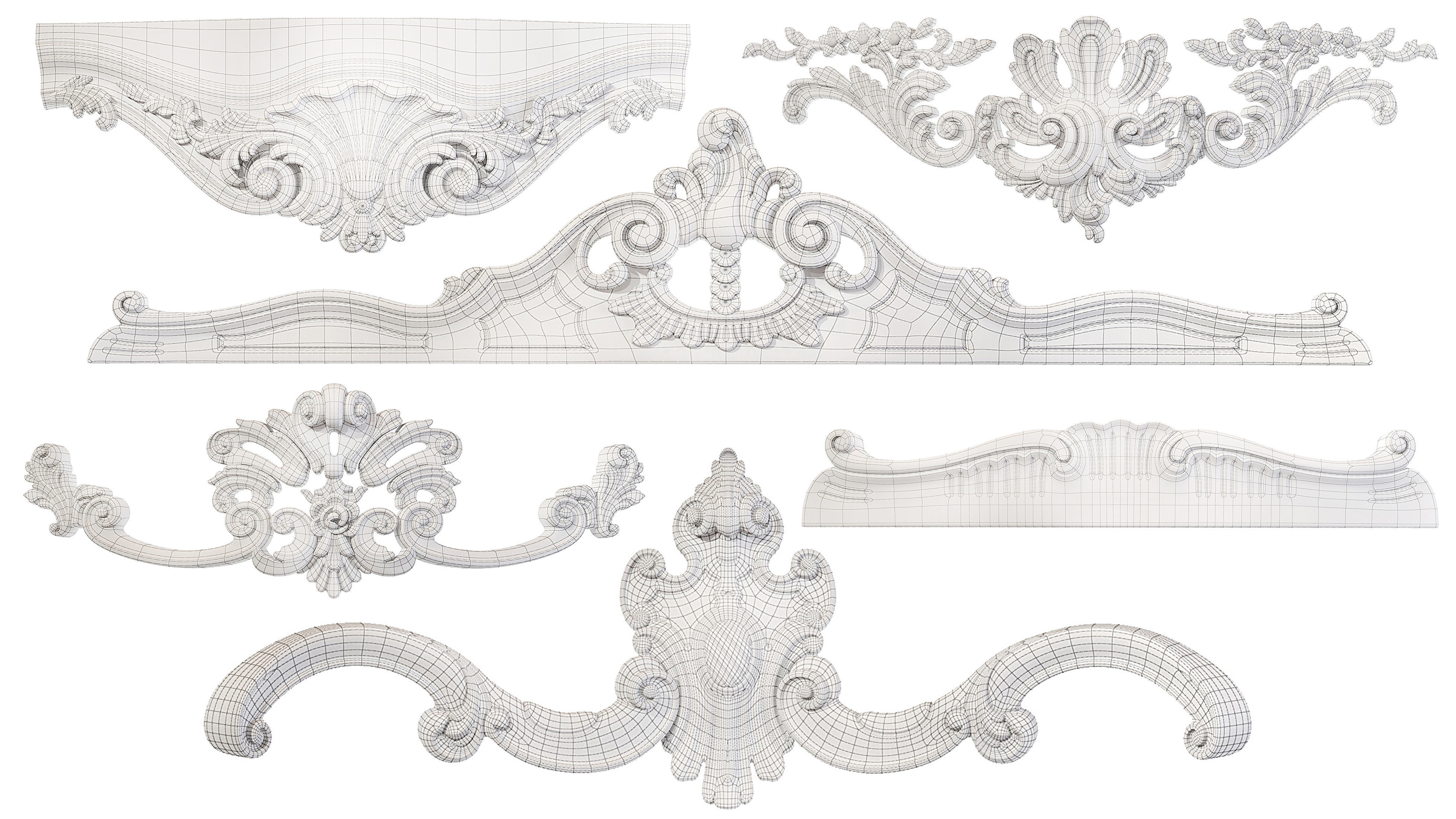 Collection of 40 classic carvings Part 5 3D model_14