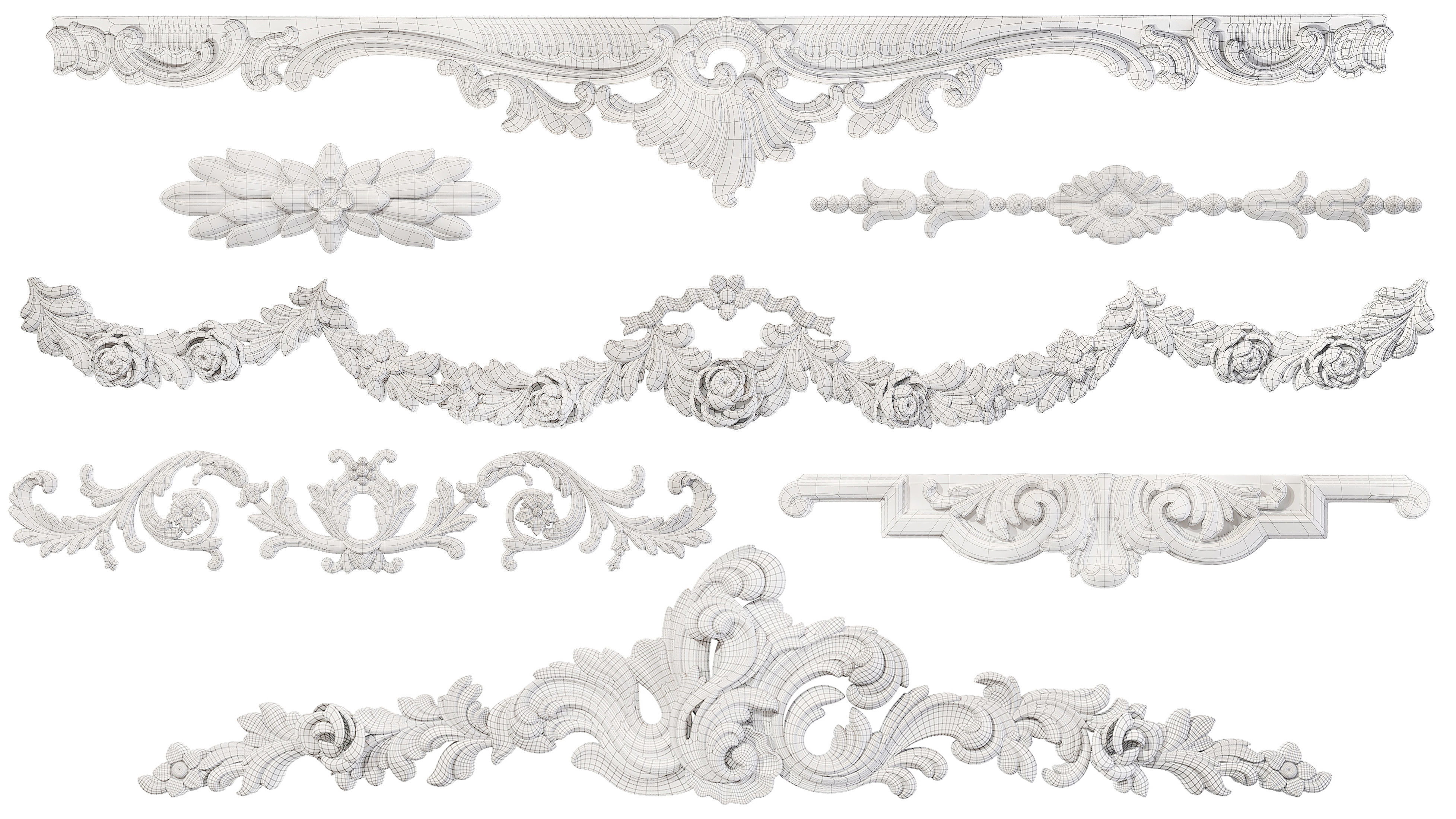 Collection of 40 classic carvings Part 5 3D model_15