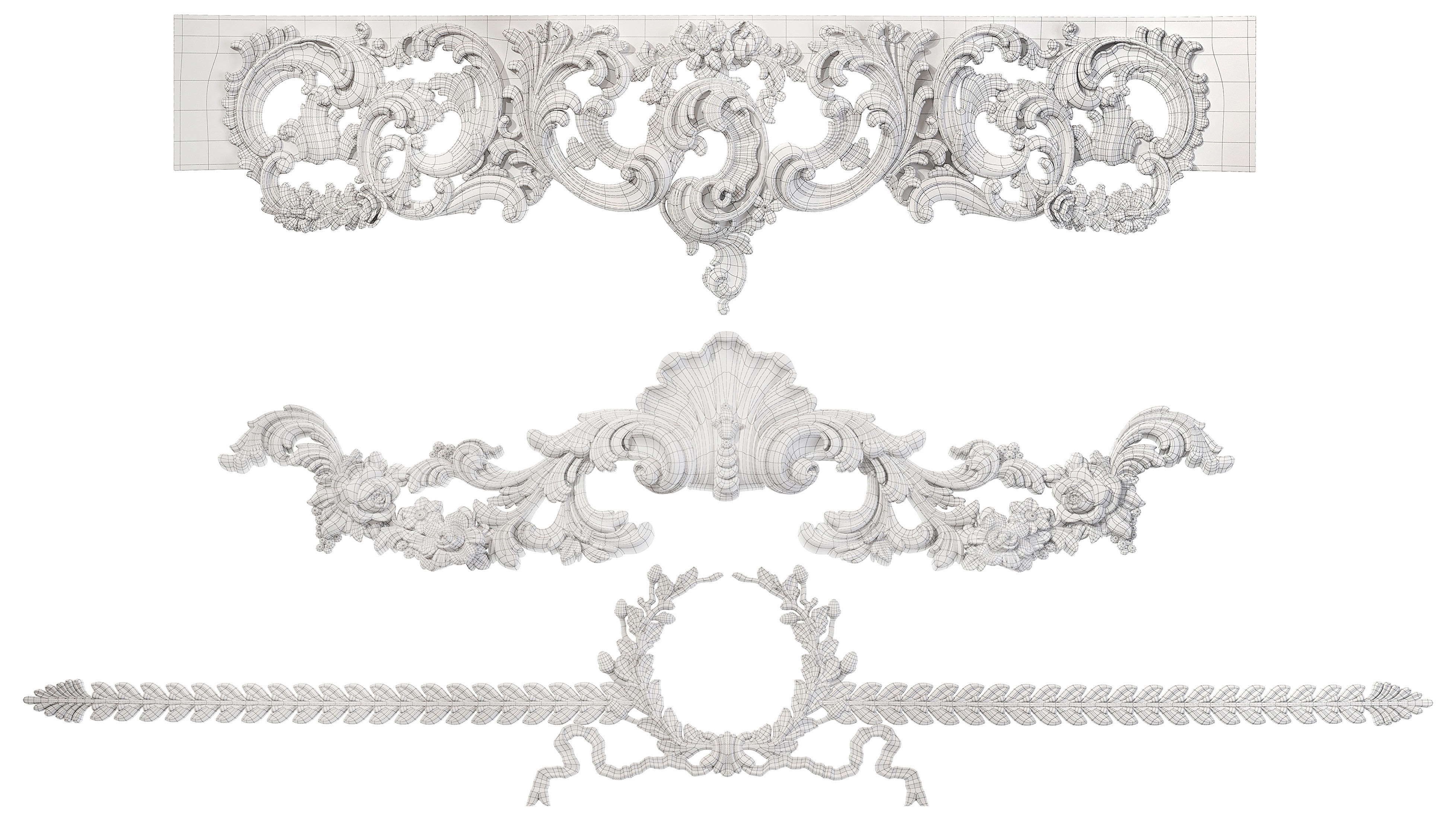 Collection of 40 classic carvings Part 5 3D model_19