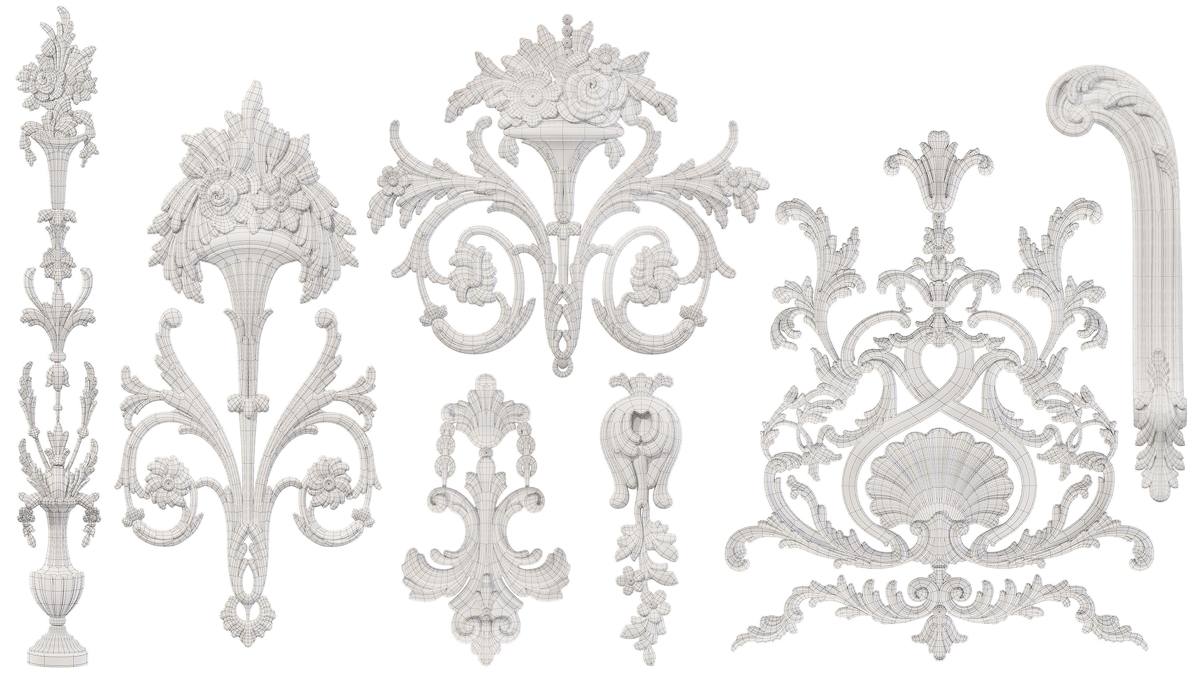 Collection of 40 classic carvings Part 5 3D model_17