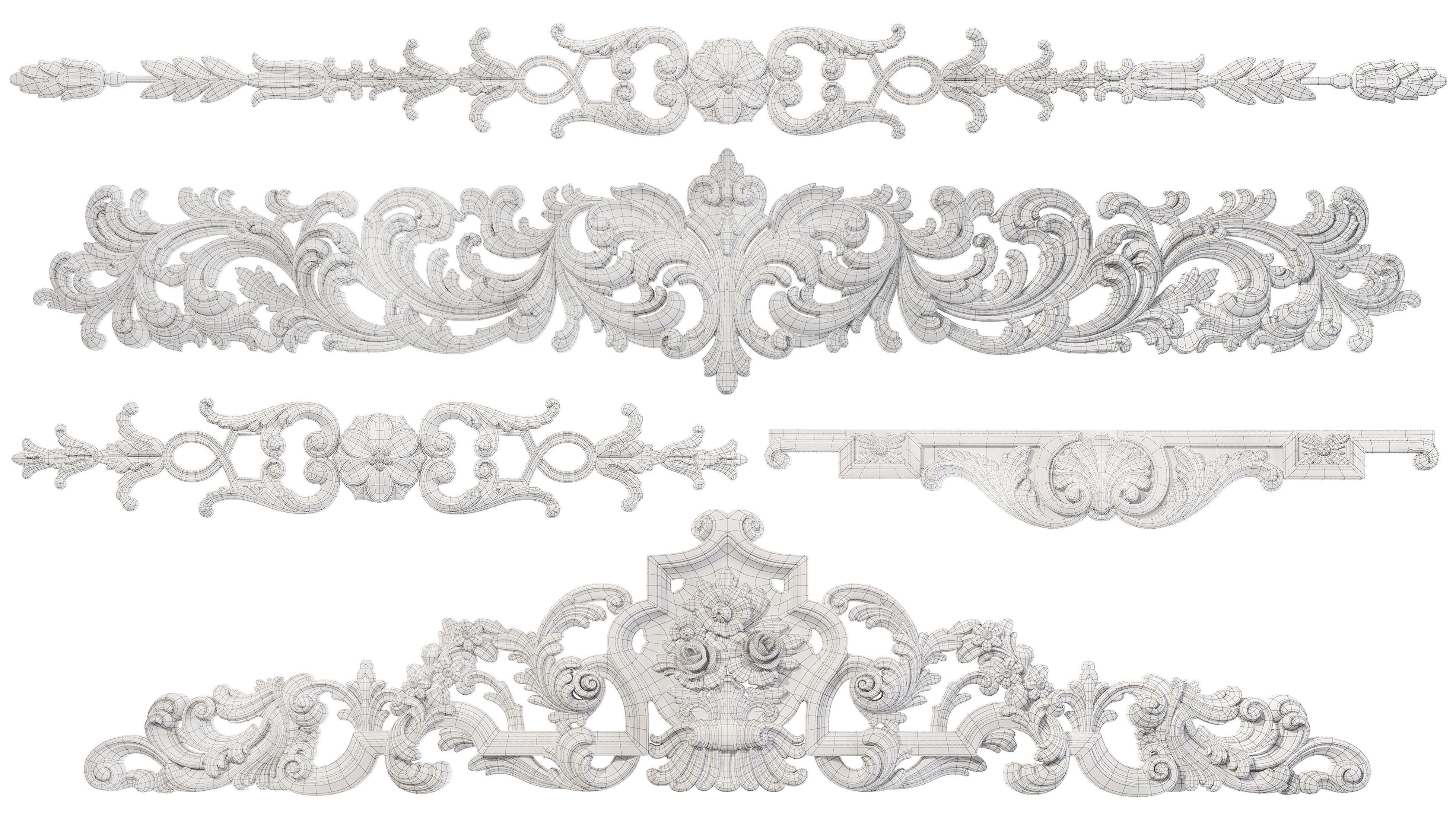 Collection of 40 classic carvings Part 5 3D model_18