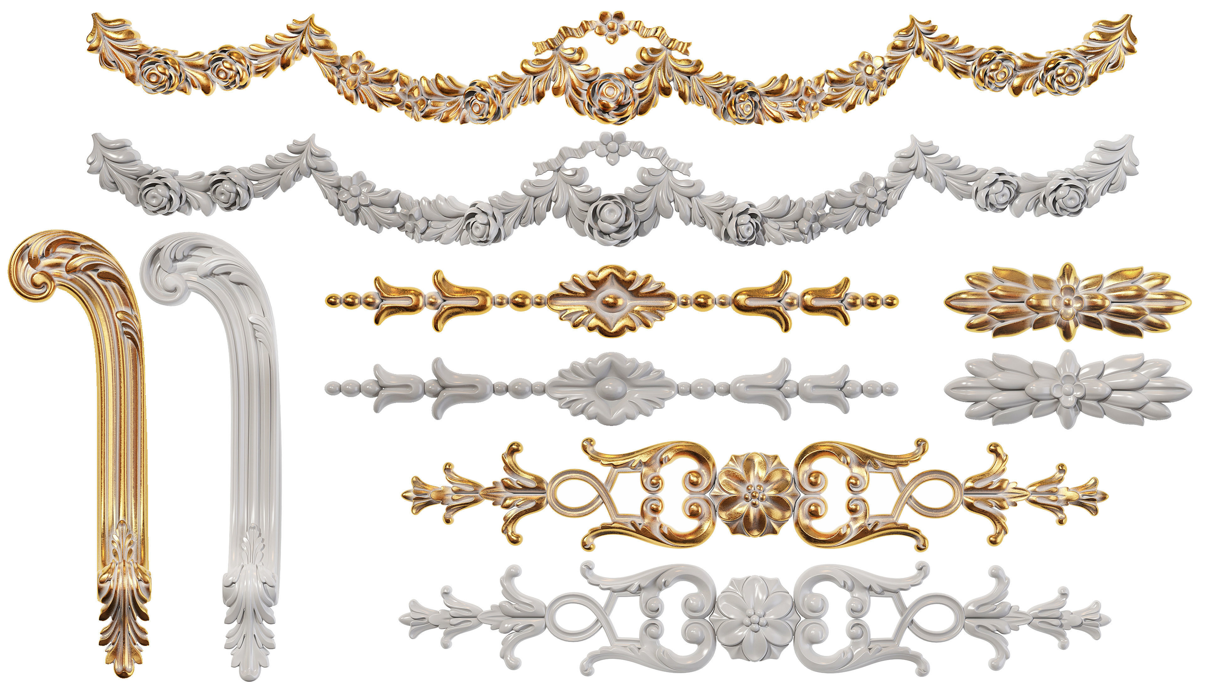 Collection of 40 classic carvings Part 5 3D model_11