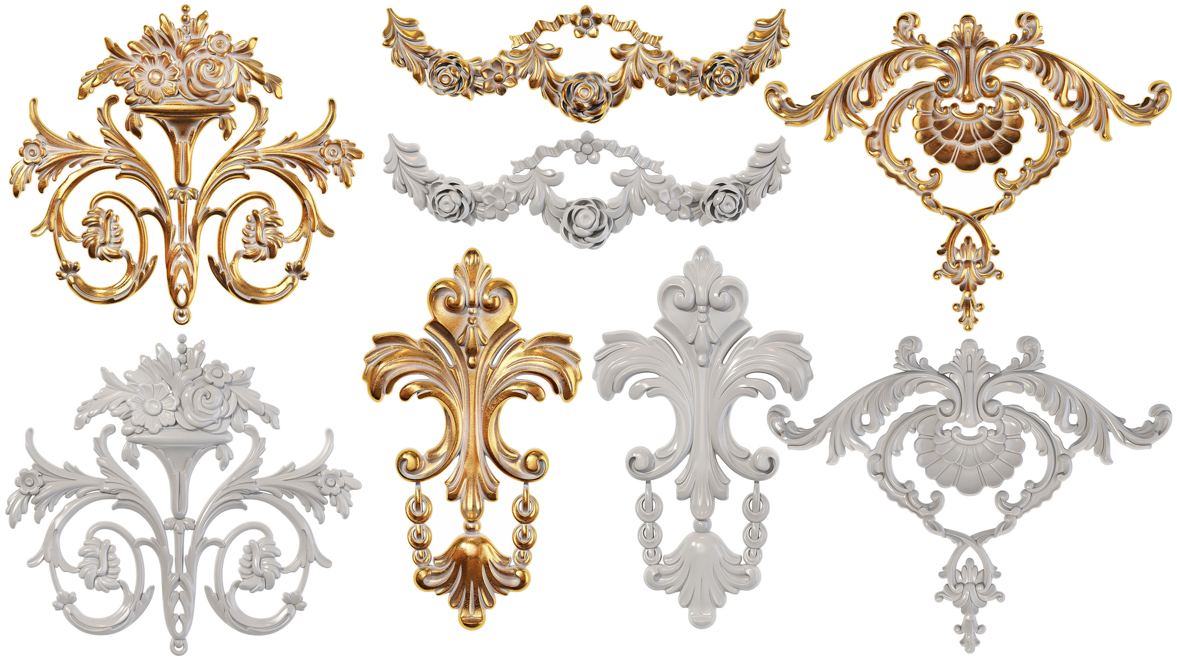 Collection of 40 classic carvings Part 5 3D model_2