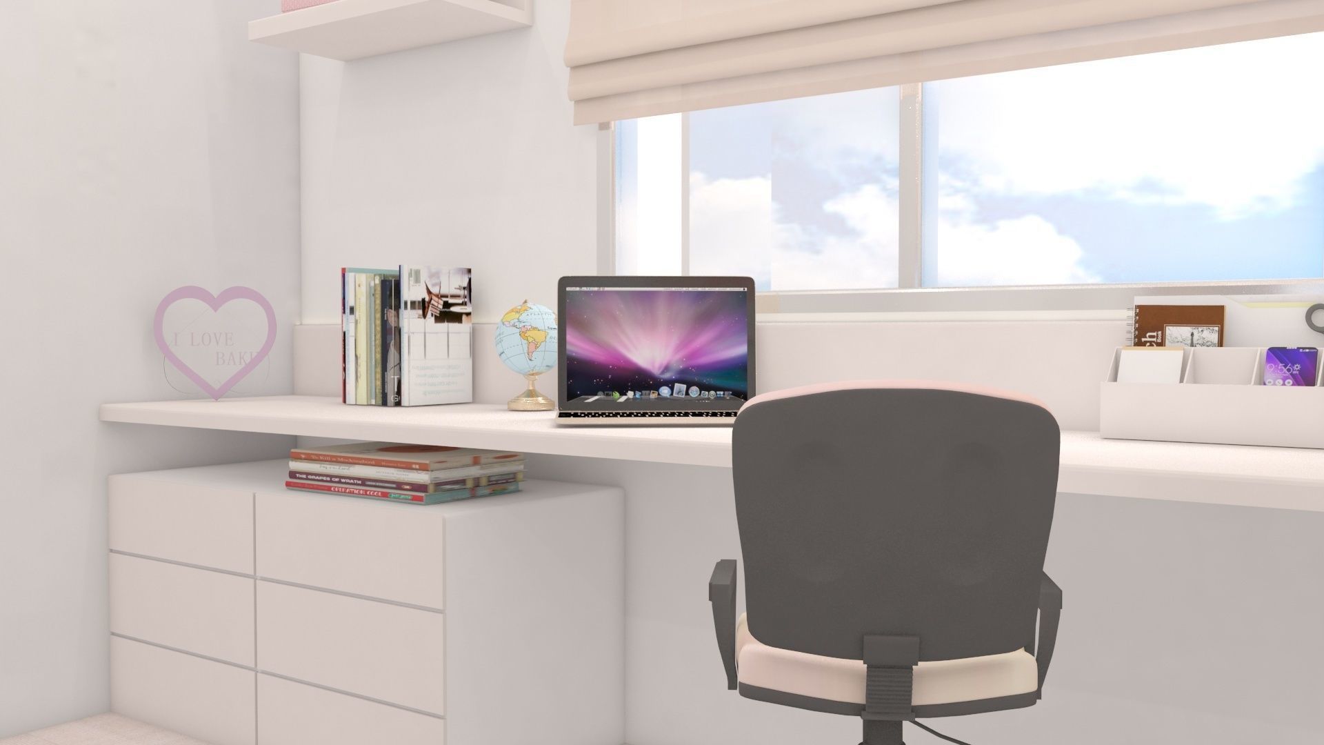 bedroom with furniture and accents 3D model_1