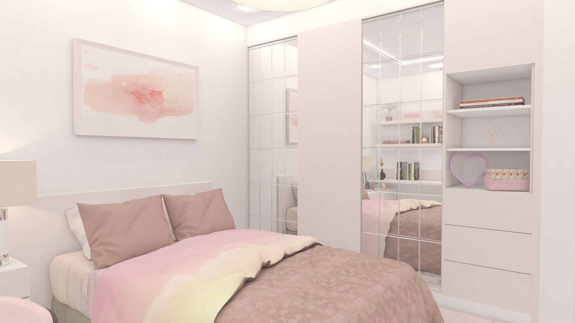 bedroom with furniture and accents 3D model_3