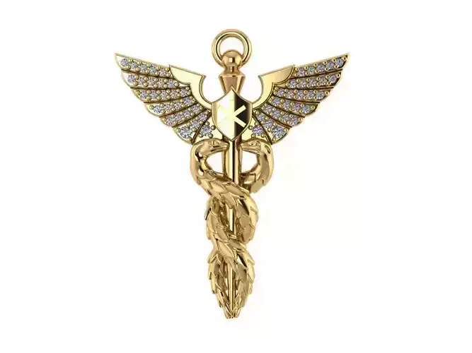 Snake and Wing Pendant 617