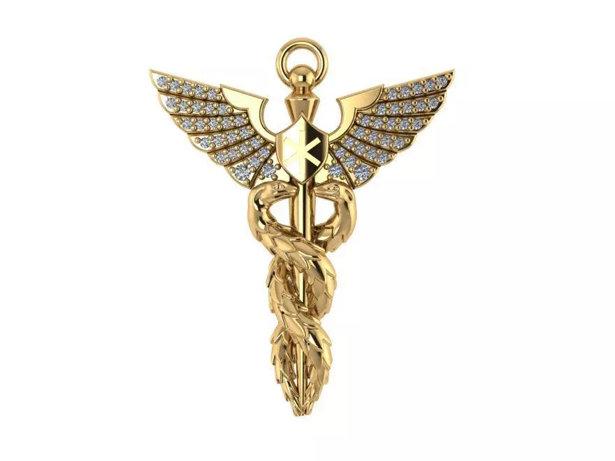 Snake and Wing Pendant 617 3D print model_0