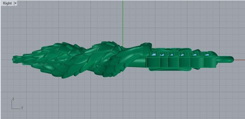 Snake and Wing Pendant 617 3D print model_7