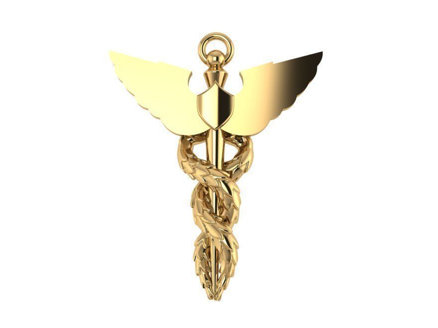 Snake and Wing Pendant 617 3D print model_3