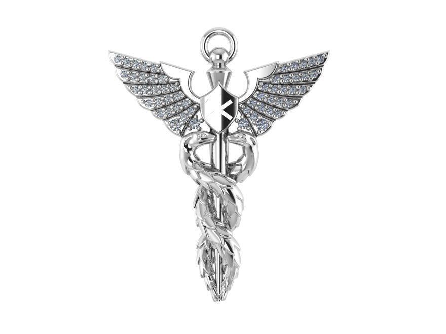 Snake and Wing Pendant 617 3D print model_2