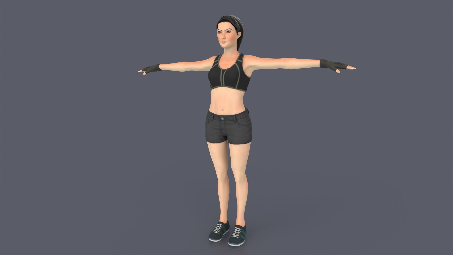Liany Woman Character Low-poly 3D model_13