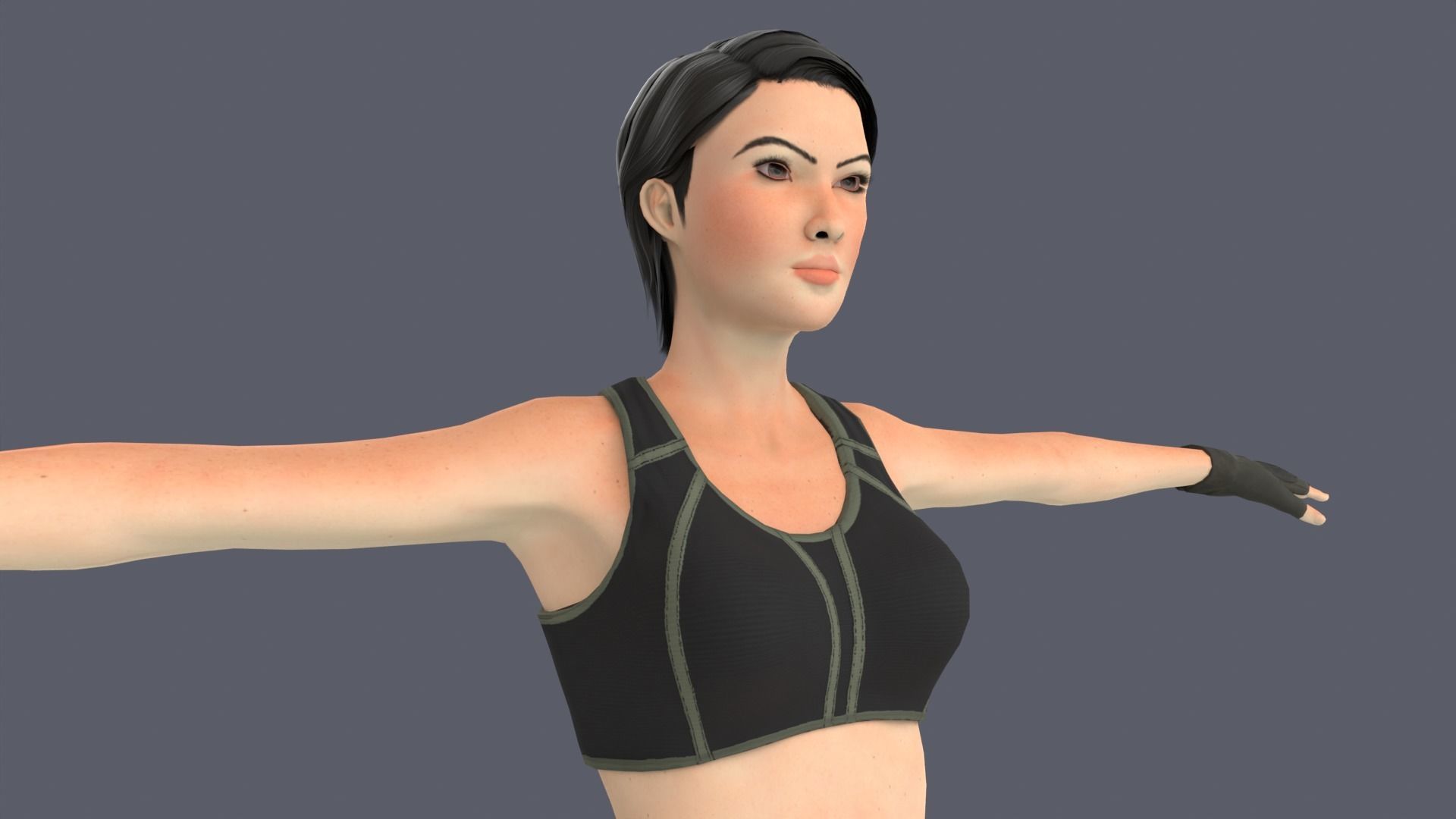 Liany Woman Character Low-poly 3D model_6
