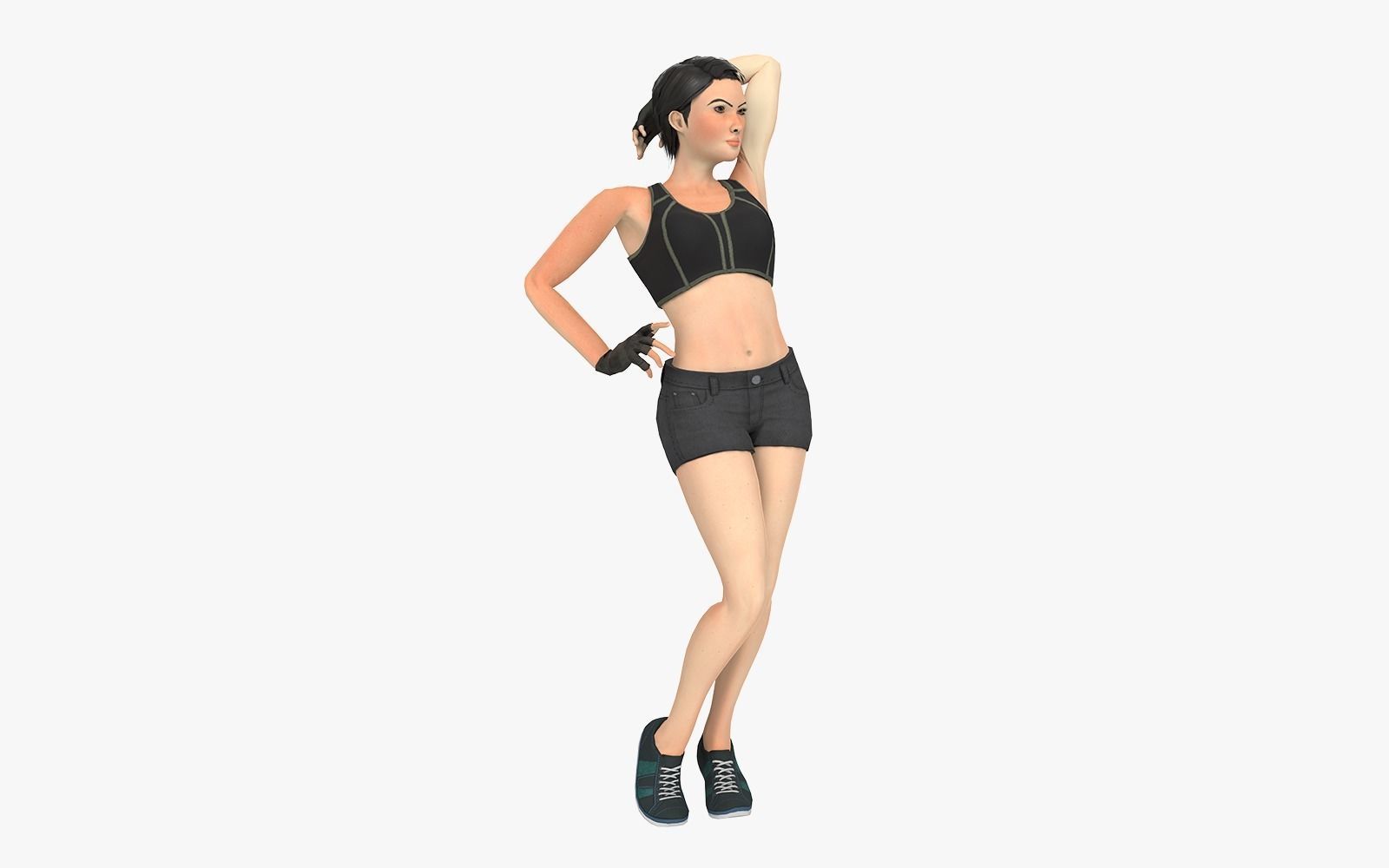 Liany Woman Character Low-poly 3D model_8