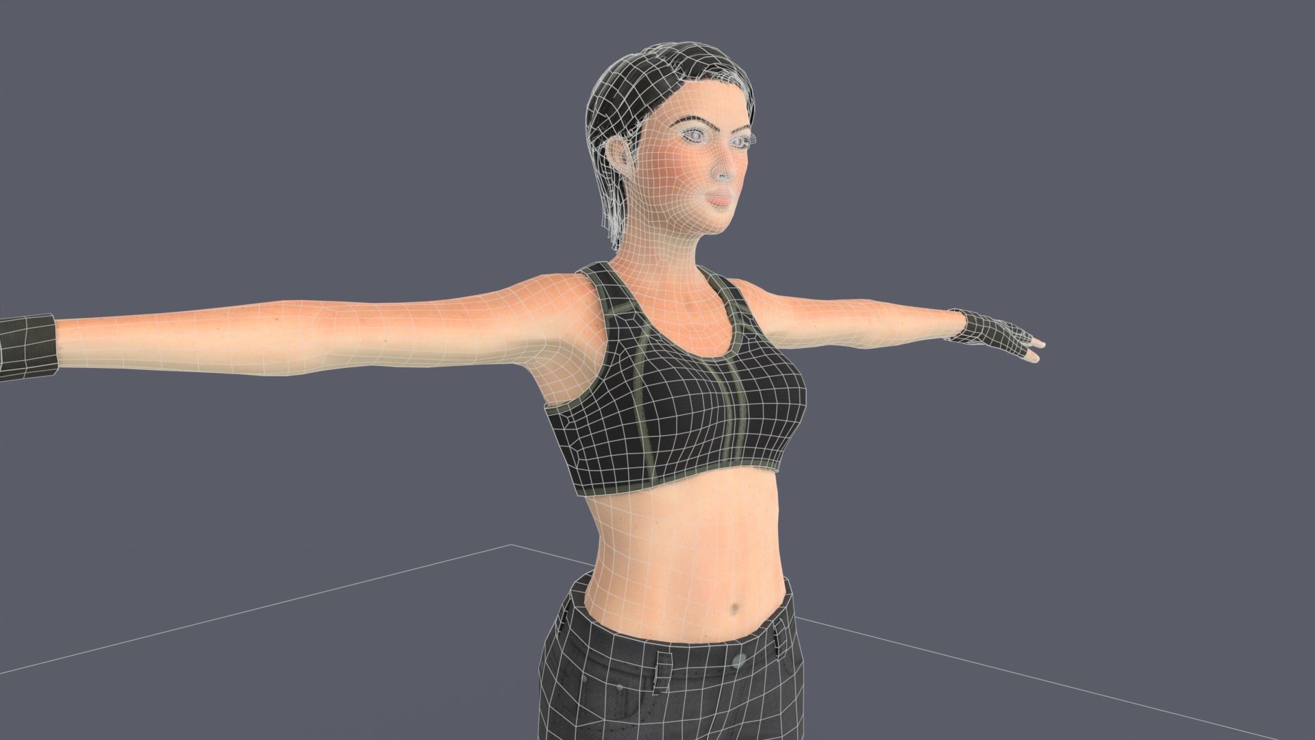 Liany Woman Character Low-poly 3D model_15