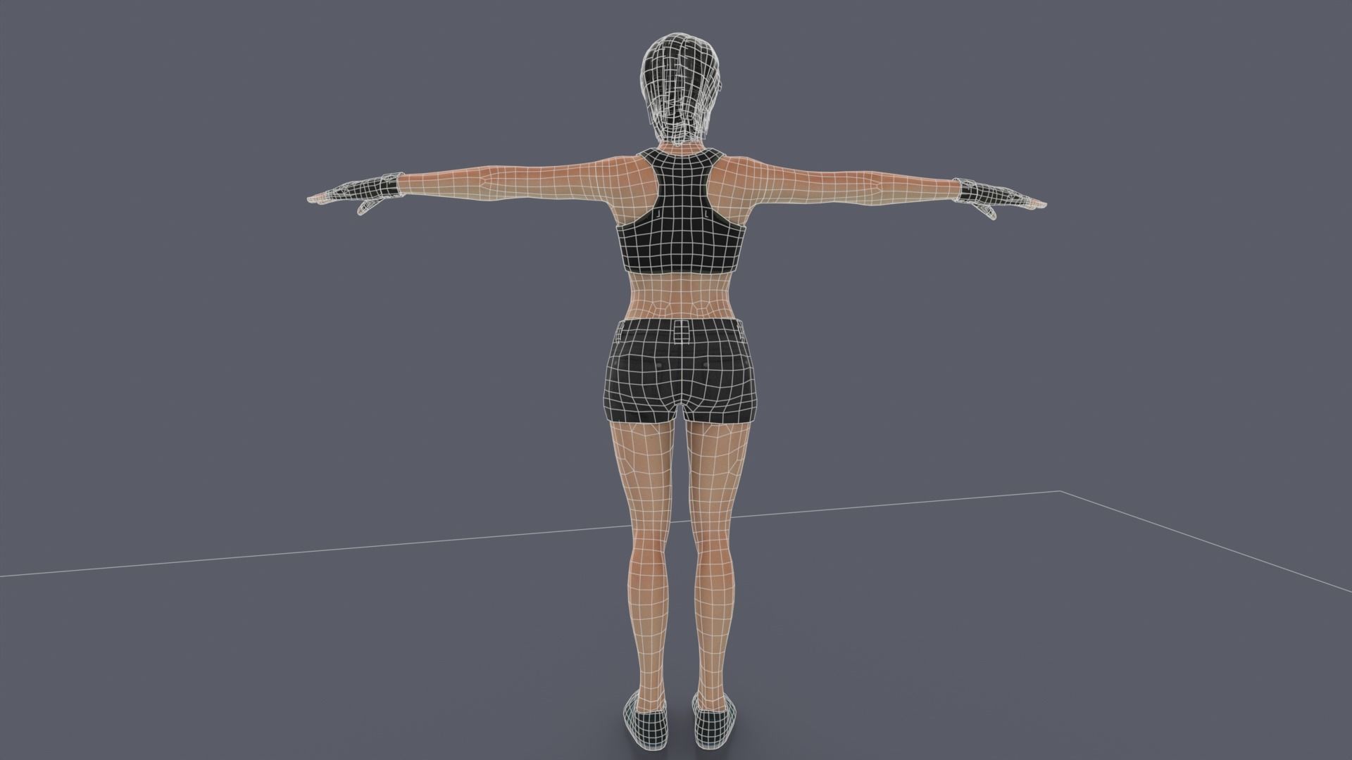 Liany Woman Character Low-poly 3D model_17