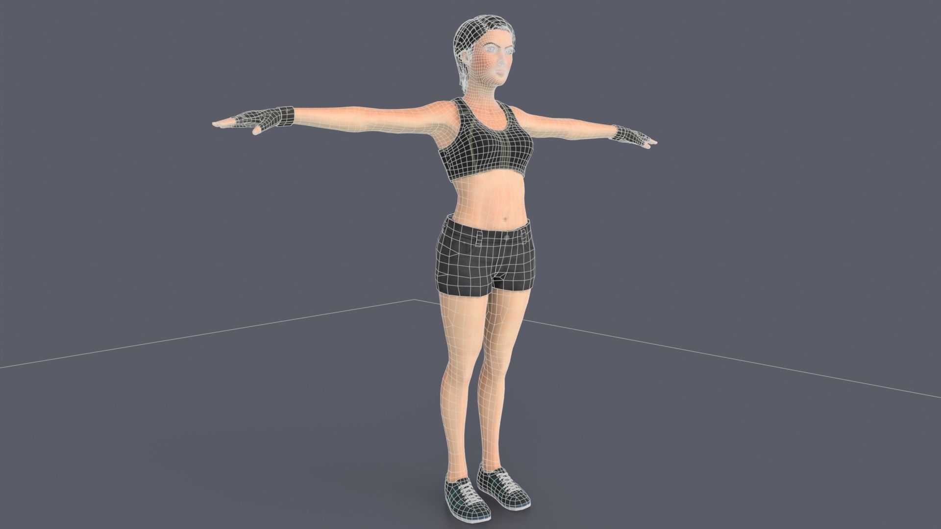 Liany Woman Character Low-poly 3D model_16