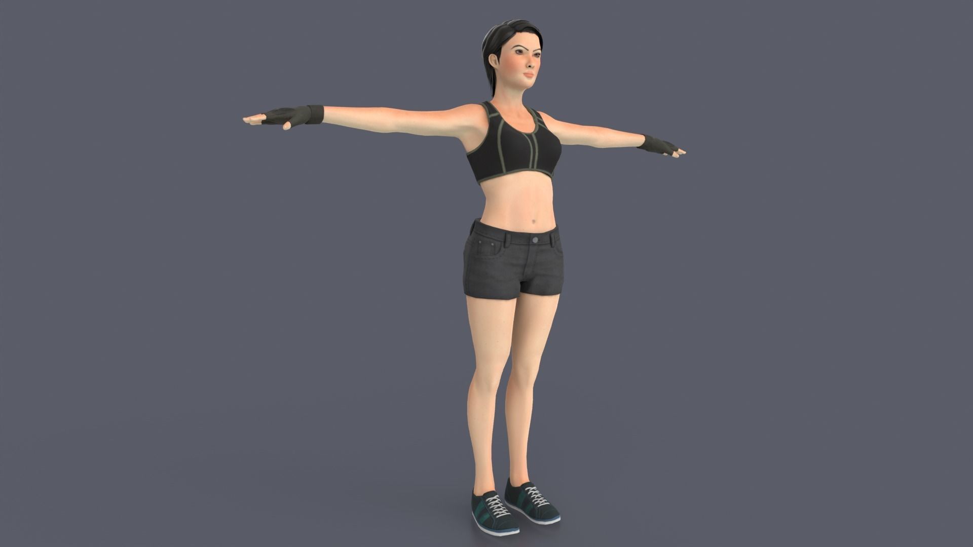Liany Woman Character Low-poly 3D model_2