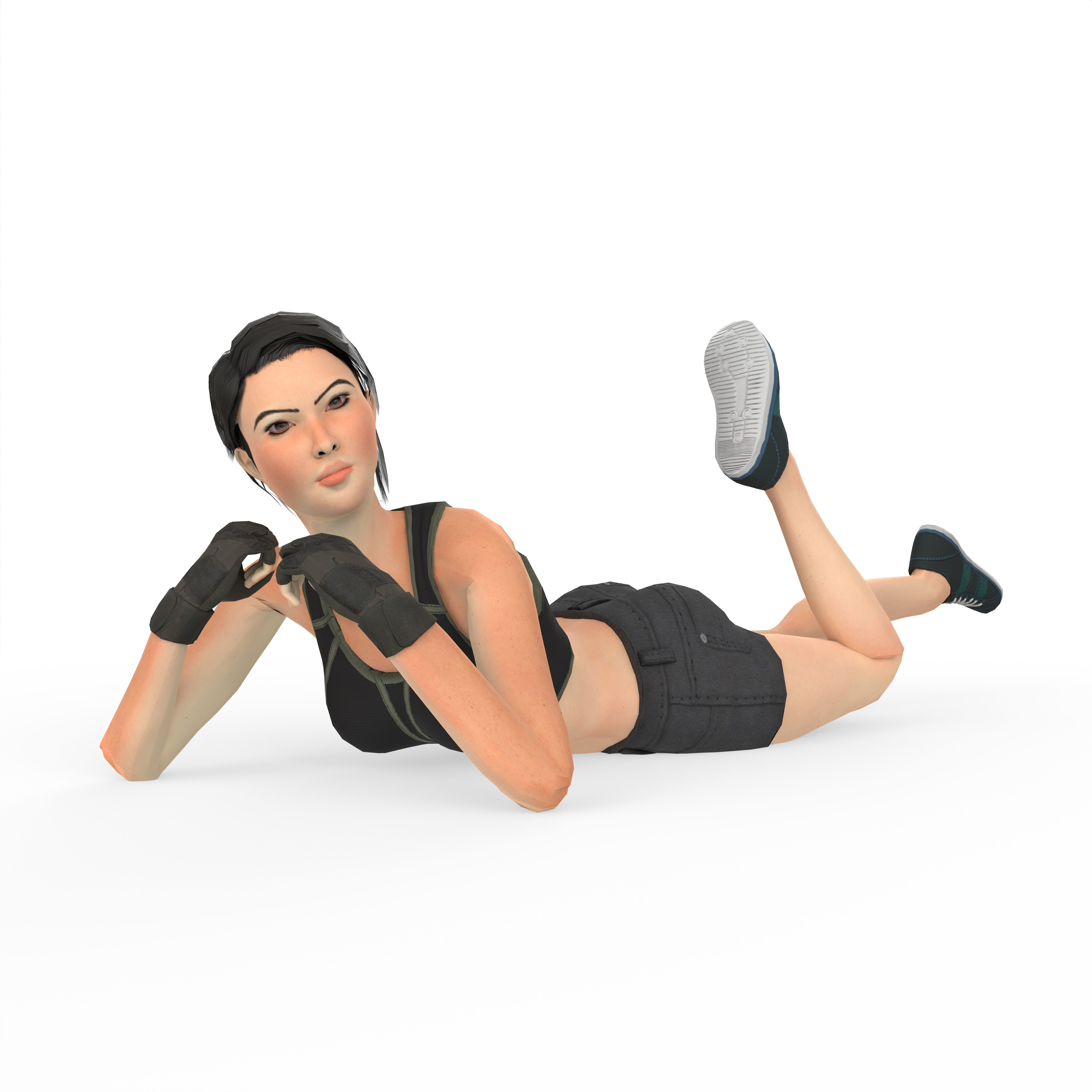 Liany Woman Character Low-poly 3D model_7