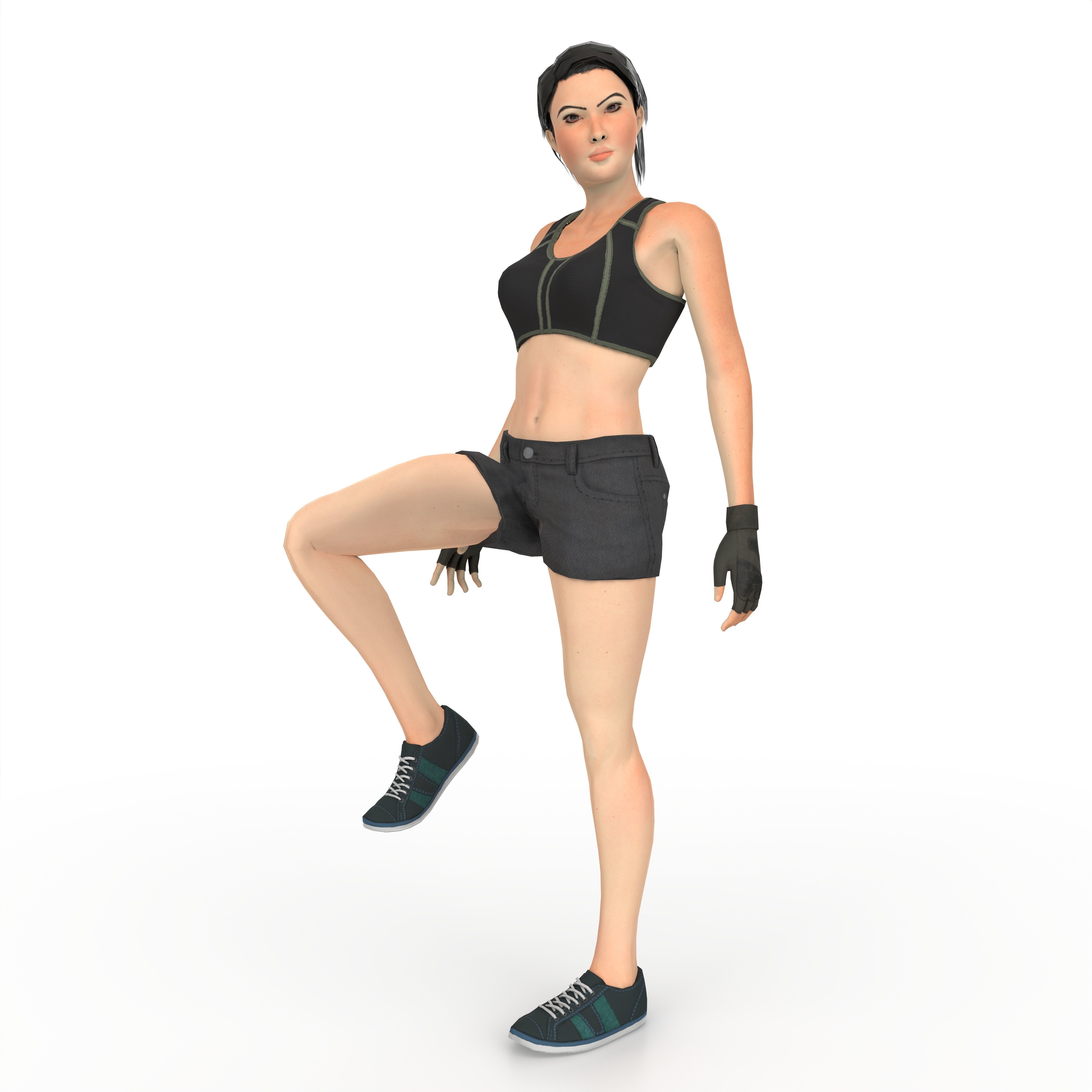 Liany Woman Character Low-poly 3D model_11