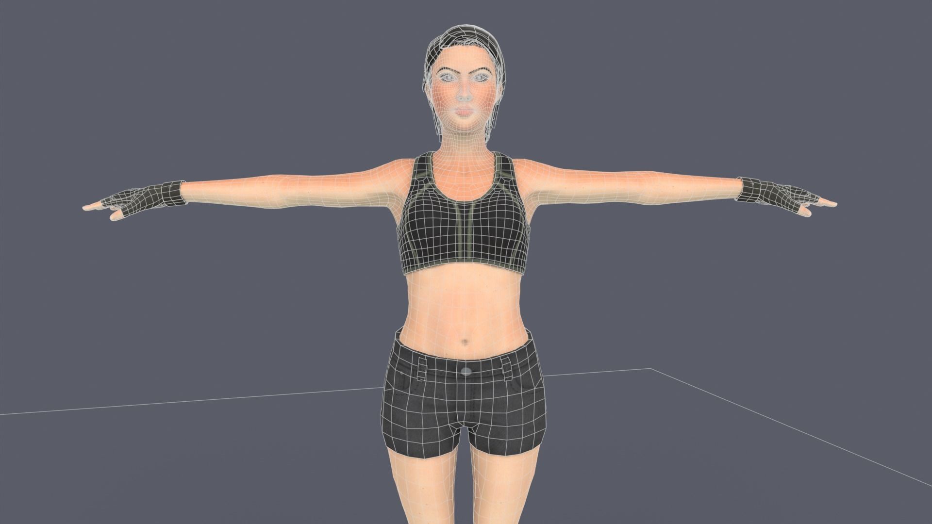 Liany Woman Character Low-poly 3D model_18