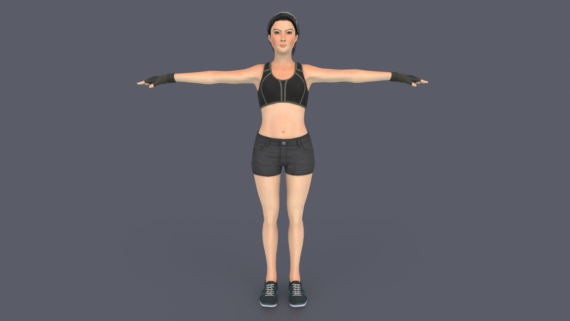 Liany Woman Character Low-poly 3D model_1