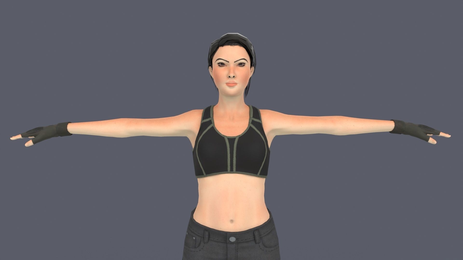 Liany Woman Character Low-poly 3D model_5