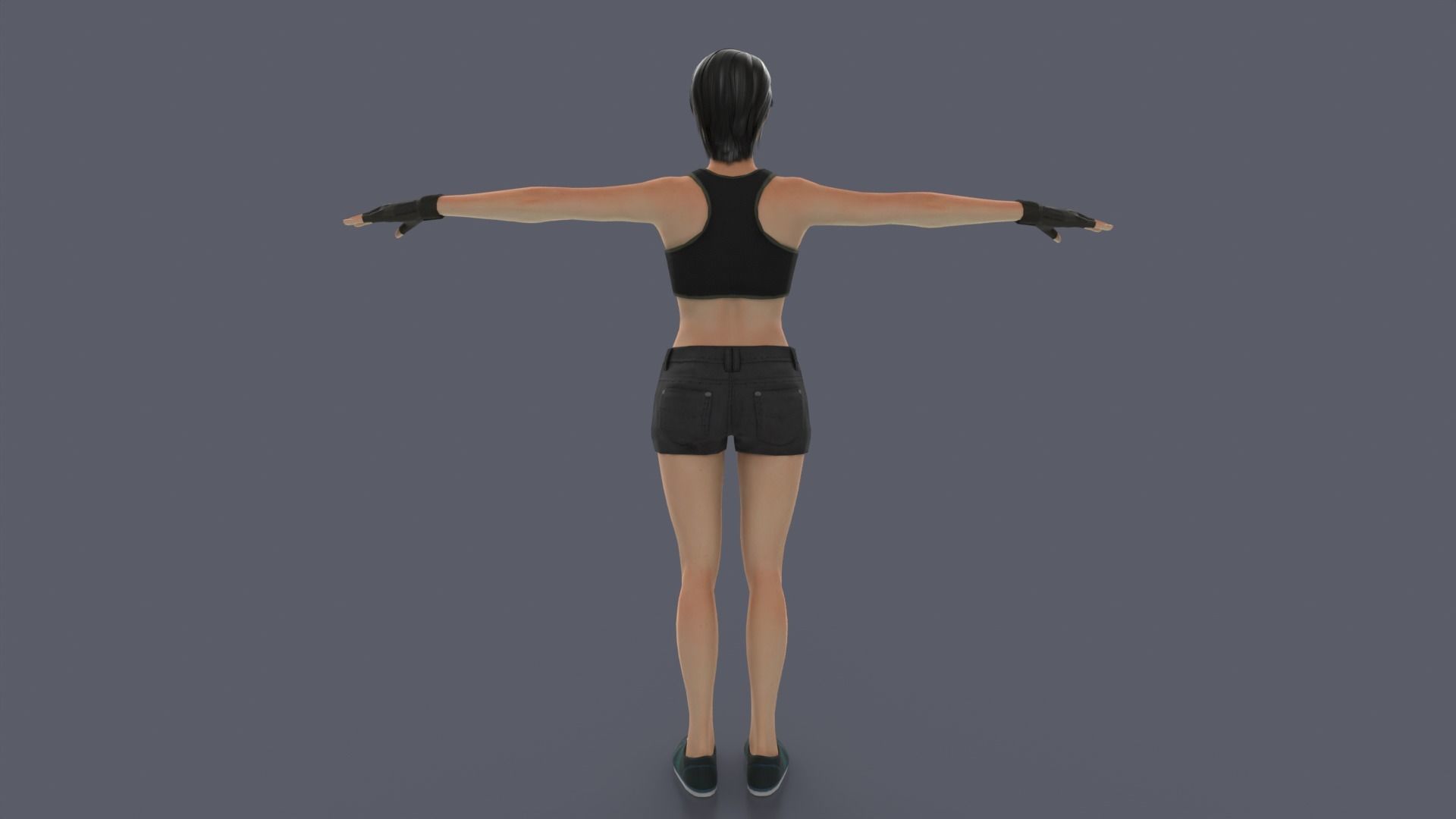 Liany Woman Character Low-poly 3D model_12