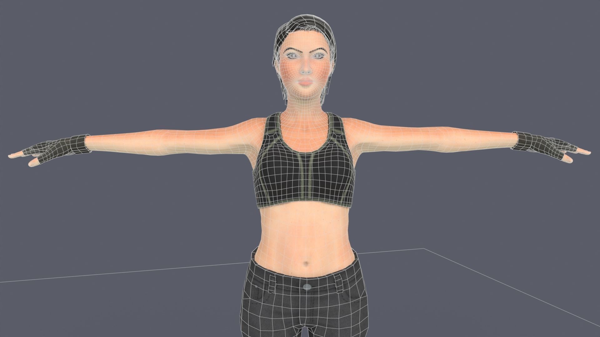Liany Woman Character Low-poly 3D model_14