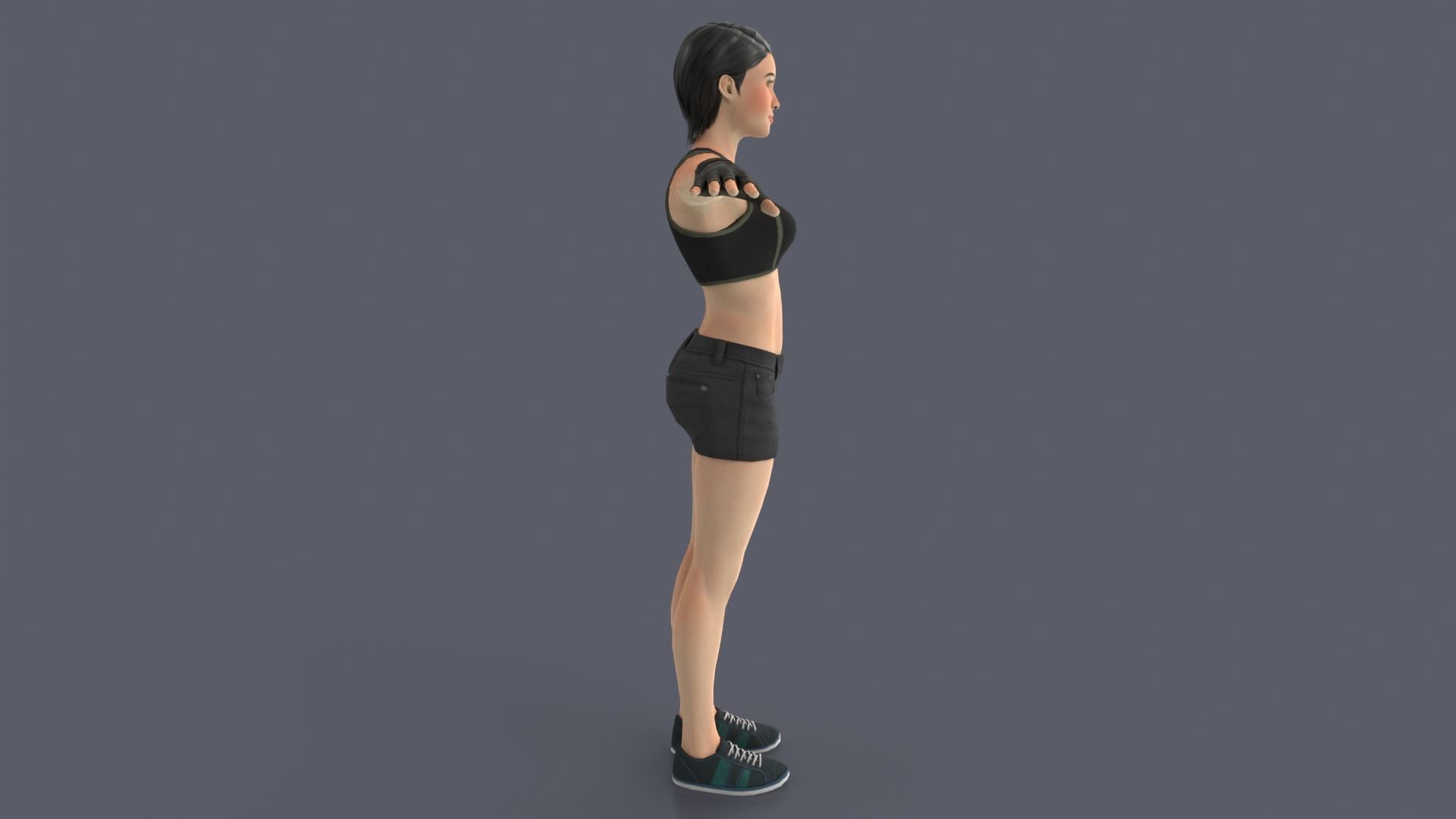 Liany Woman Character Low-poly 3D model_3