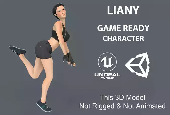 Liany Woman Character Low-poly 3D model