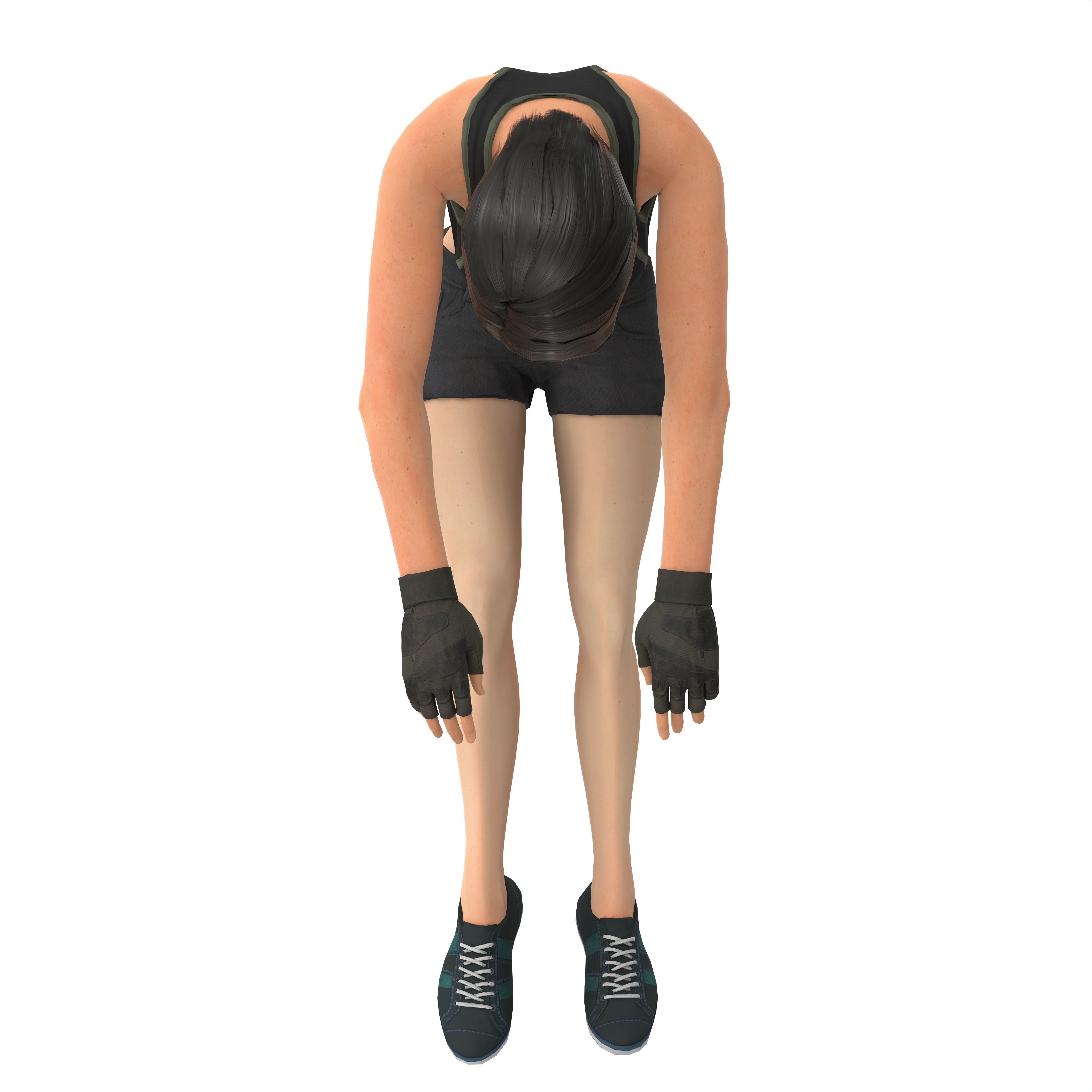 Liany Woman Character Low-poly 3D model_9