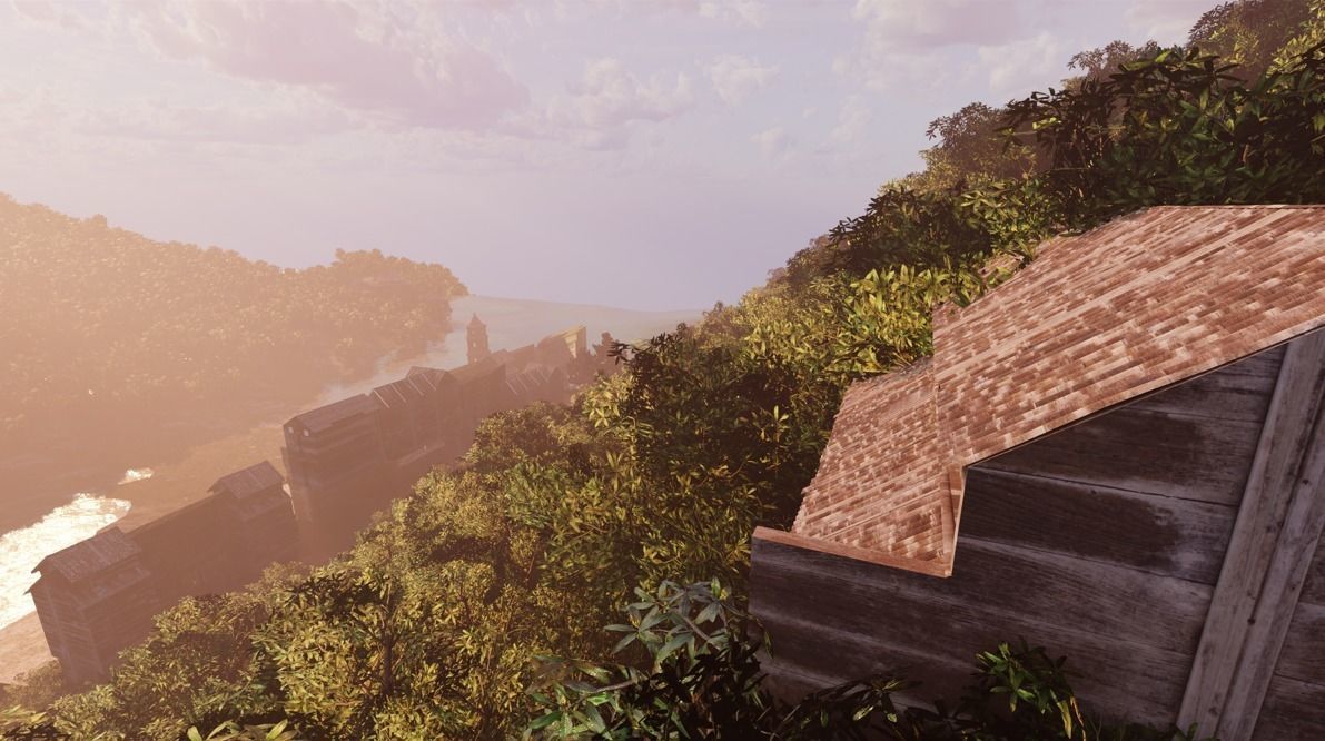 Chinese Vintage Scene with River 3D model_11