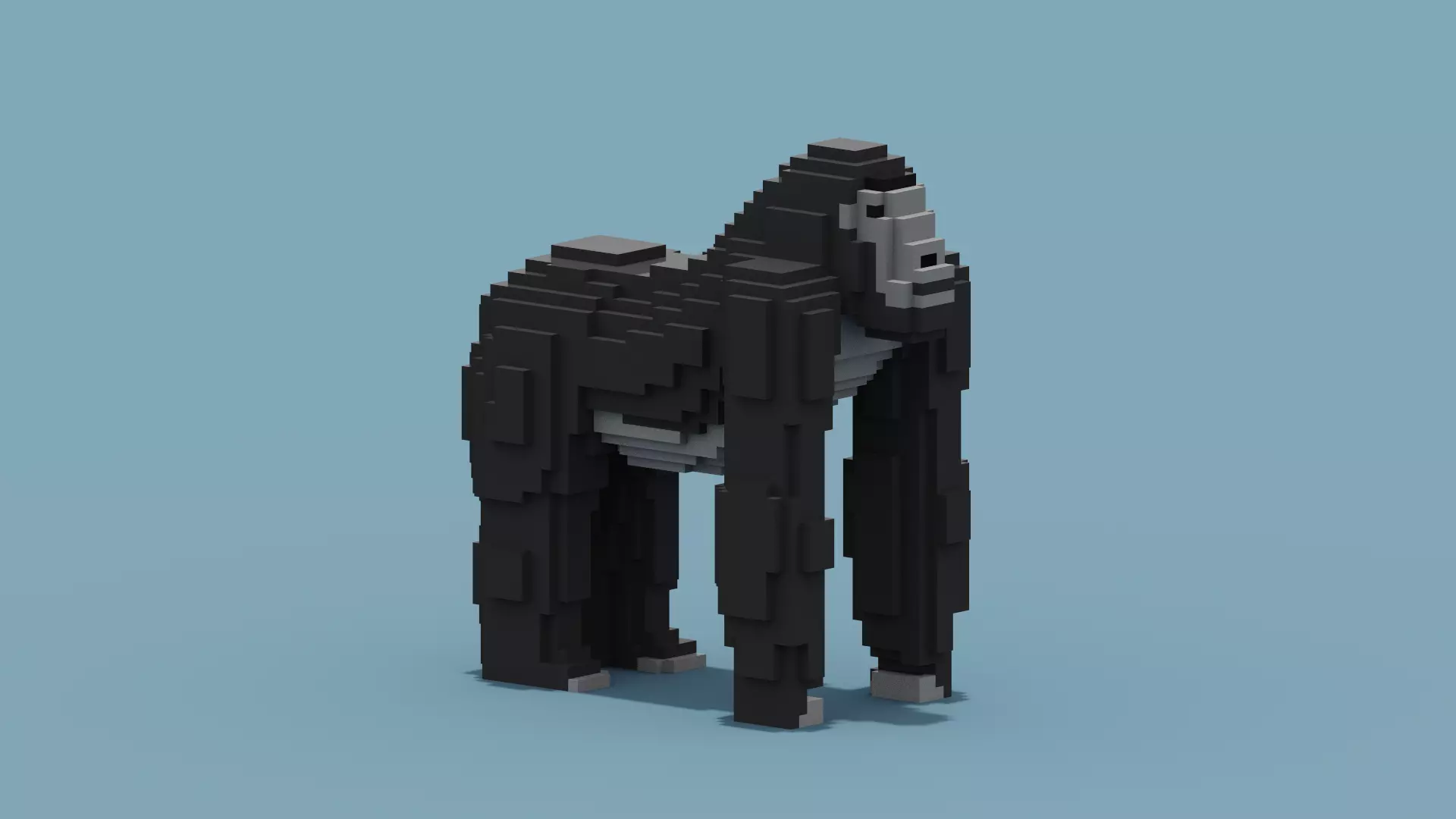 Voxel Gorilla Low-poly 3D model