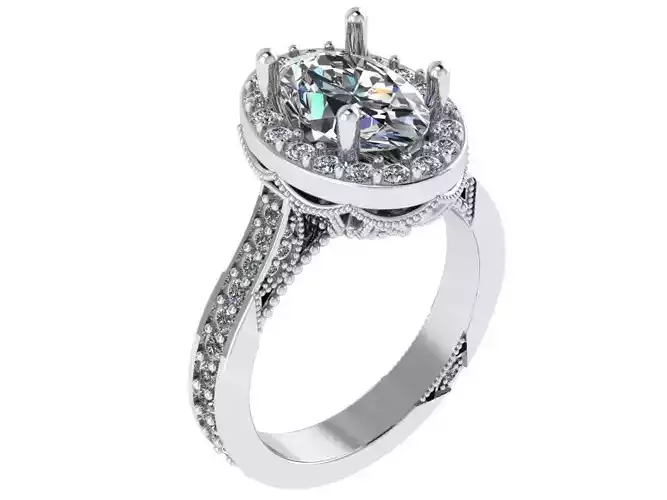 Oval Halo Ring 1228