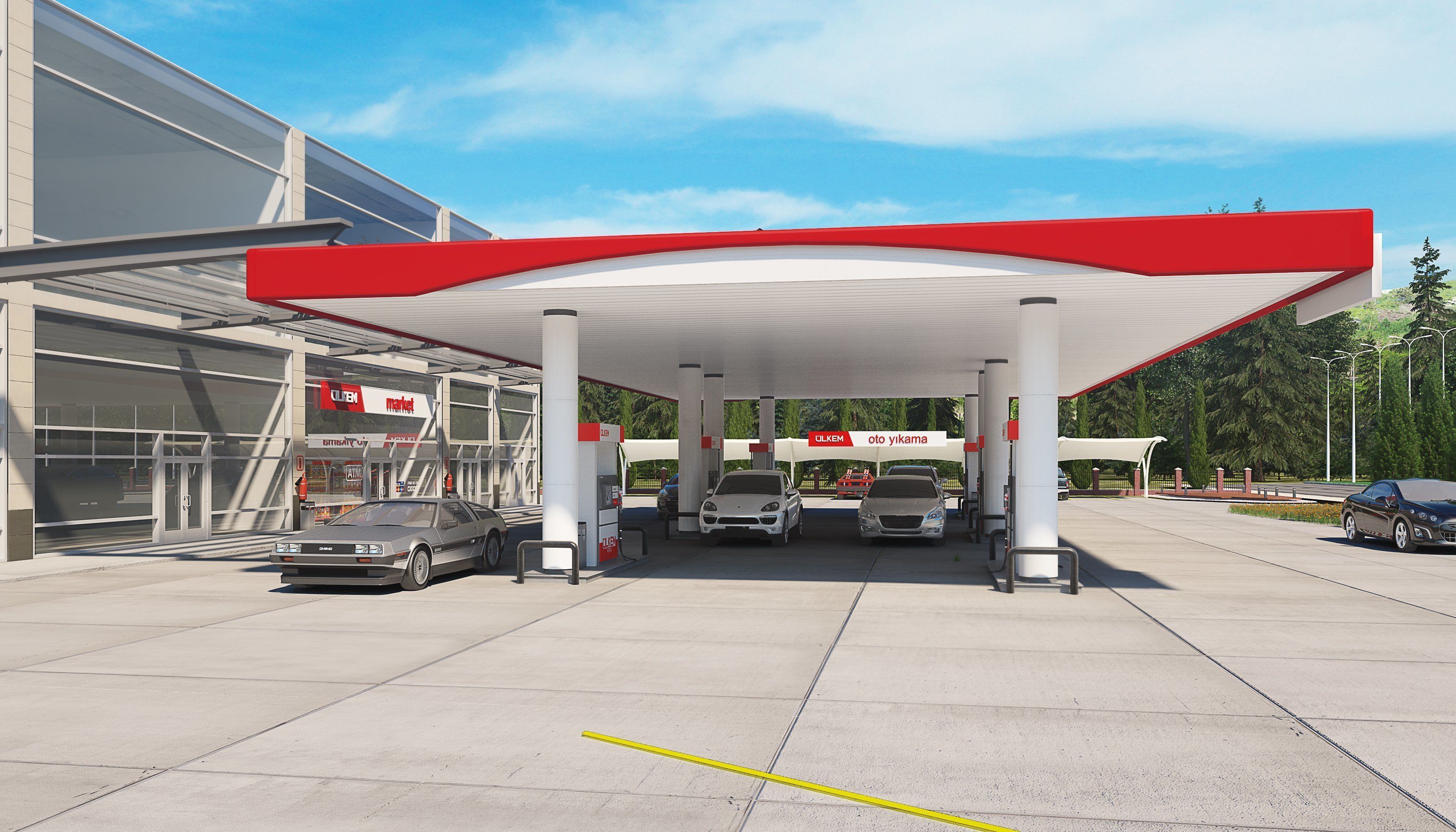 Realistic Gas Station 3D Model 3D model_2