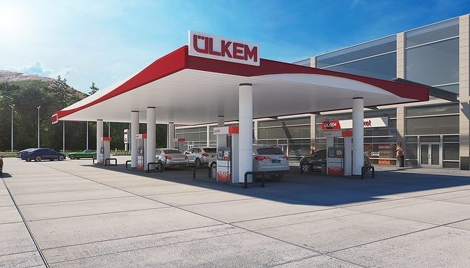 Realistic Gas Station 3D Model 3D model
