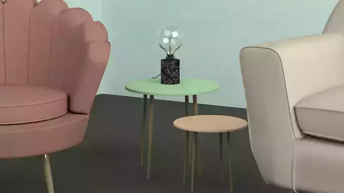 Table Lamp and Two Side Tables