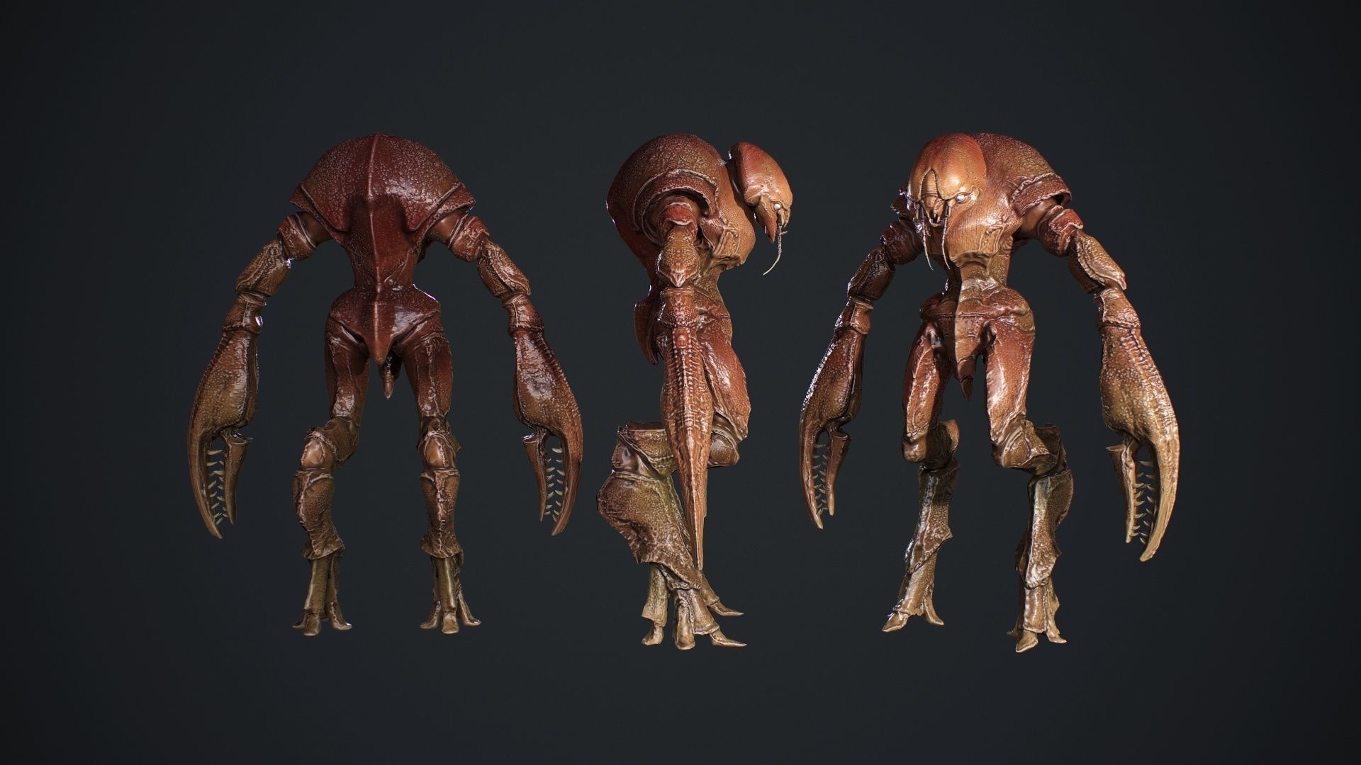 Crab Creature Low-poly 3D model_6