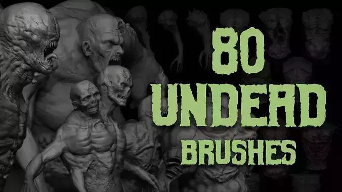 80 Undead Creature IMM Brush mega Pack 3D model