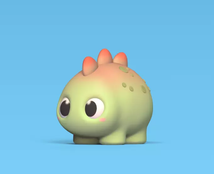 Dinosaur Stegosaurus Round 3D print model