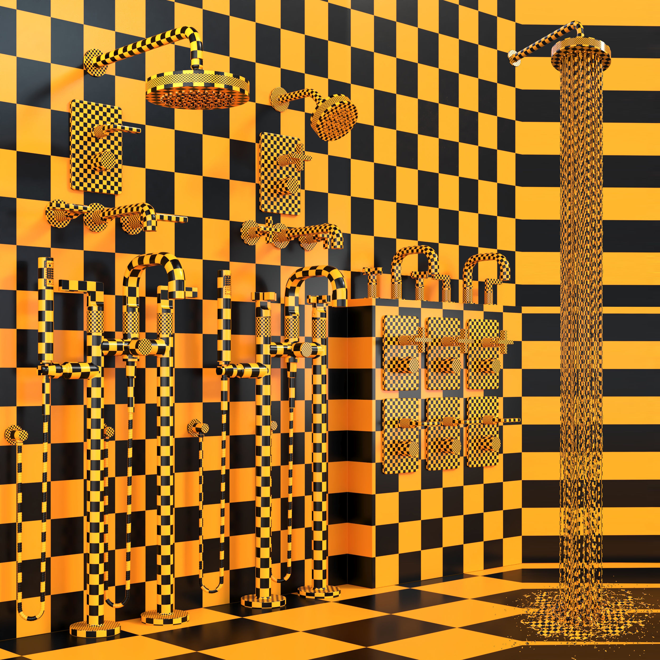 gessi inciso faucet set 3D model_12