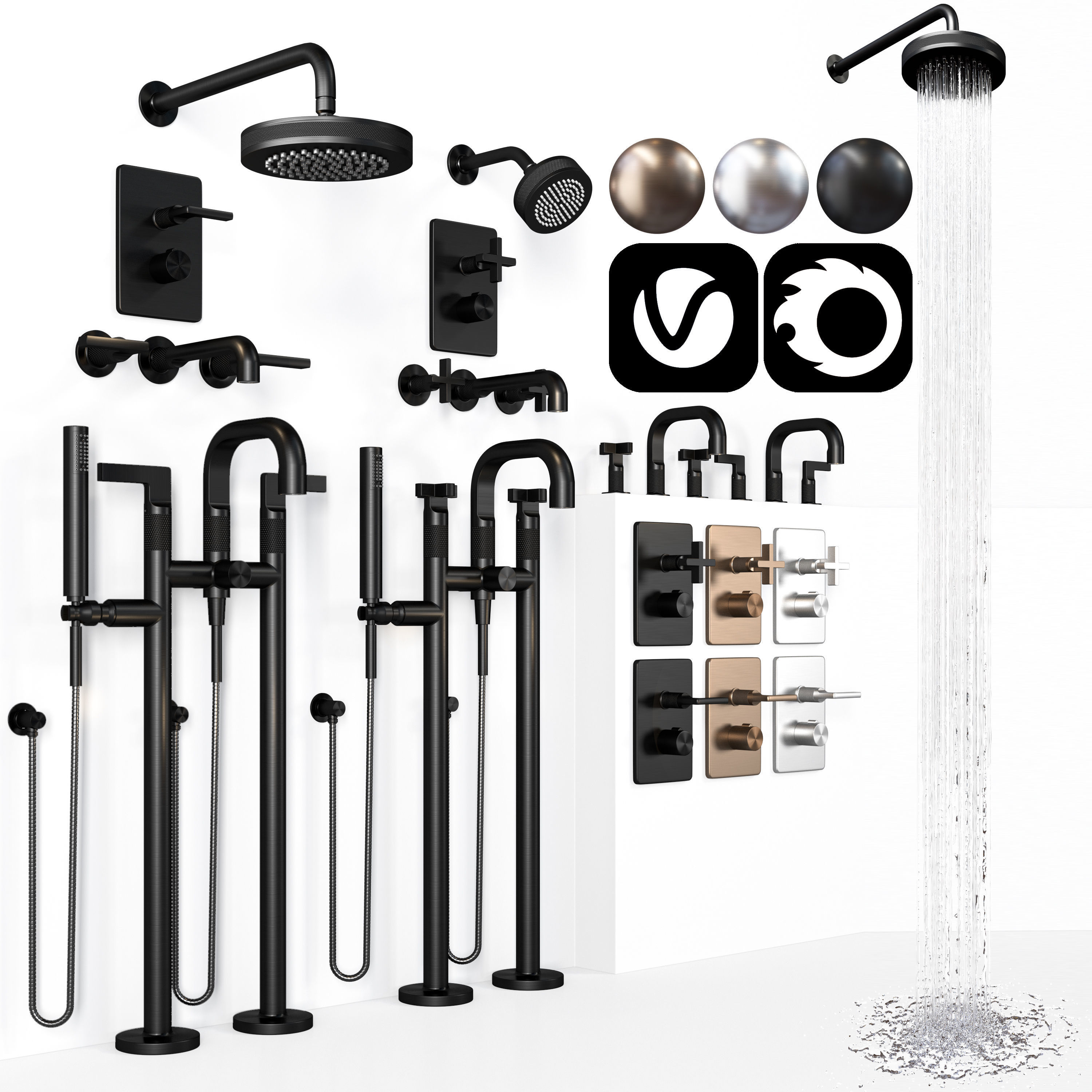 gessi inciso faucet set 3D model_5