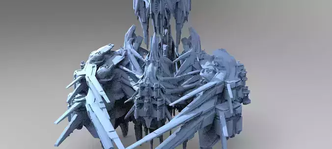 Sci-Fi Insectoid ship Towers collection 2