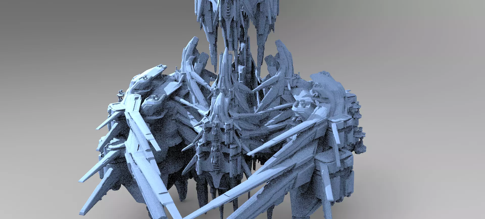 Sci-Fi Insectoid ship Towers collection 2 3D model_0