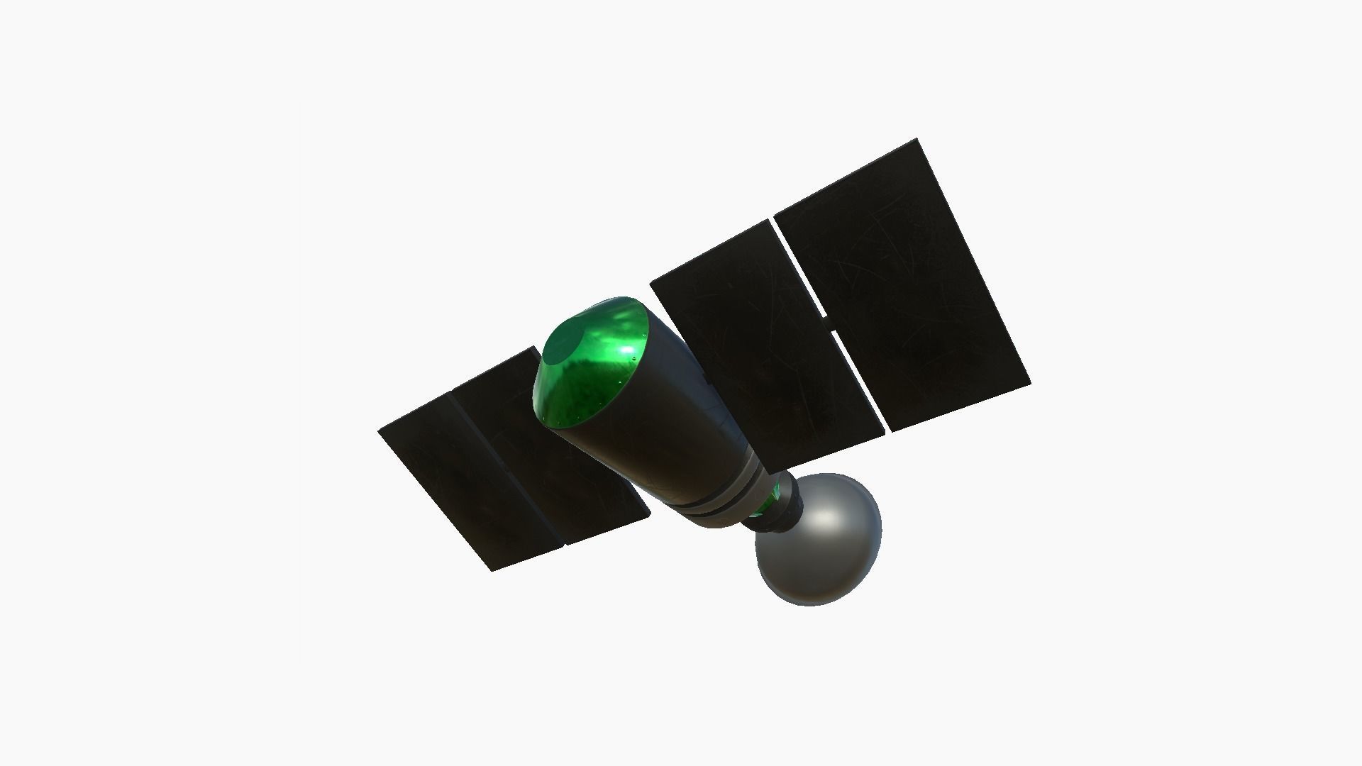 Satellite D01 Black Green - SciFi Space Design Low-poly 3D model_1